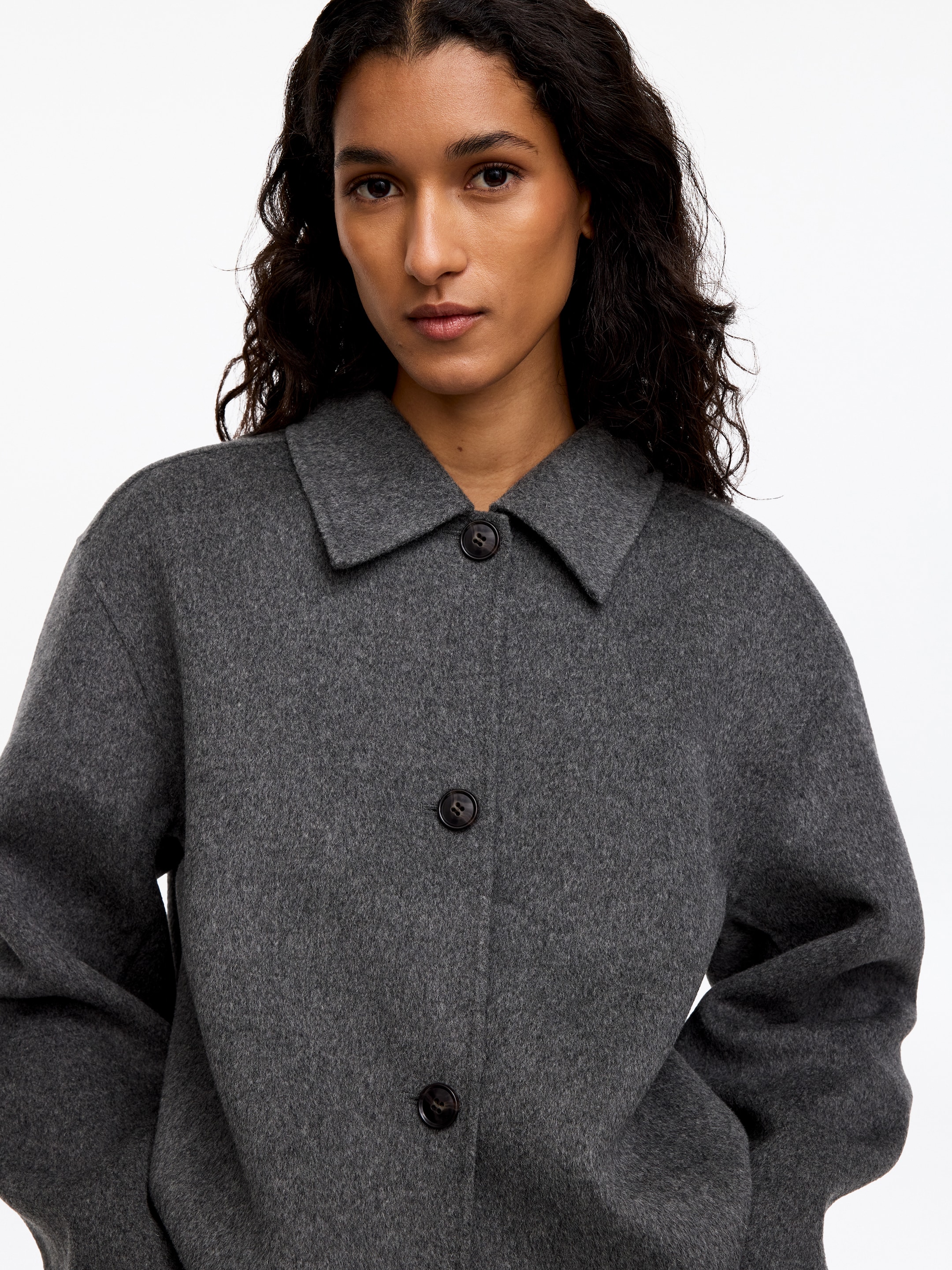 Doublé Wool-Blend Overshirt - Grey - Regular fit - Women - StillMedia/Lookbook - 5