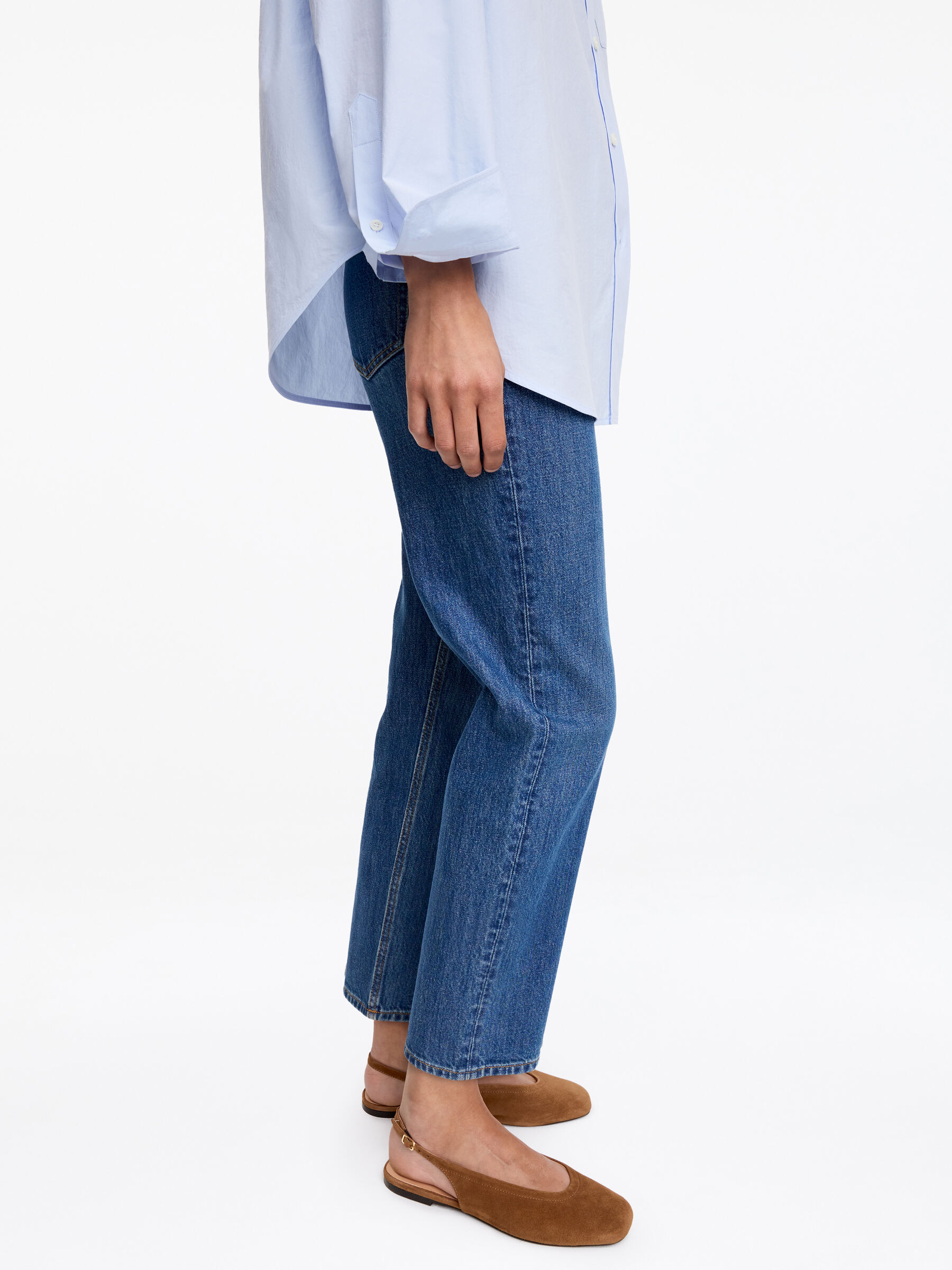 Ballerines en daim avec bride arrière - Marron - Femme - StillMedia/Lookbook - 7