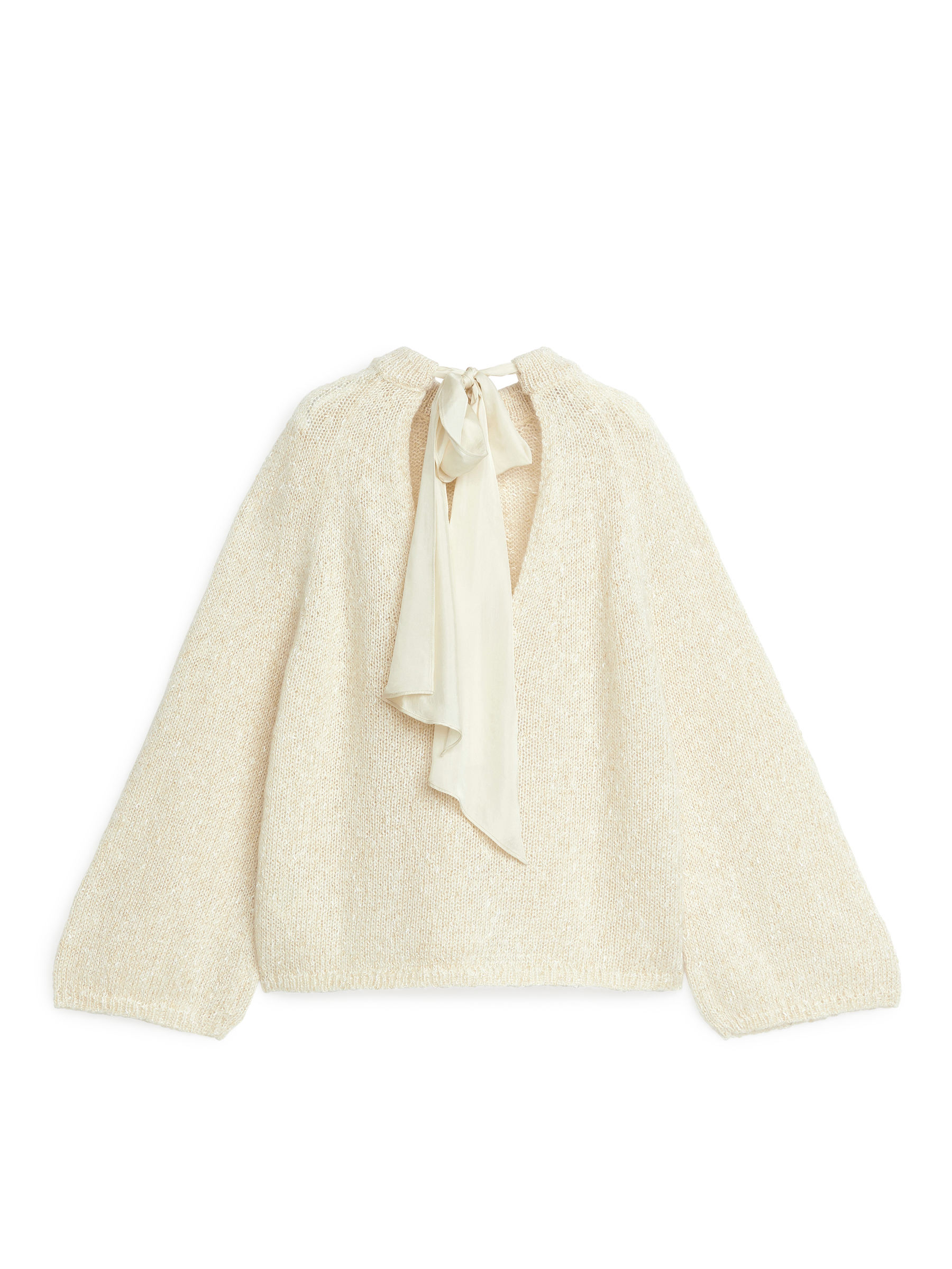 Pullover mit Schleife - Beige - Relaxed Fit - Damen - StillMedia/DescriptiveStillLife - 1