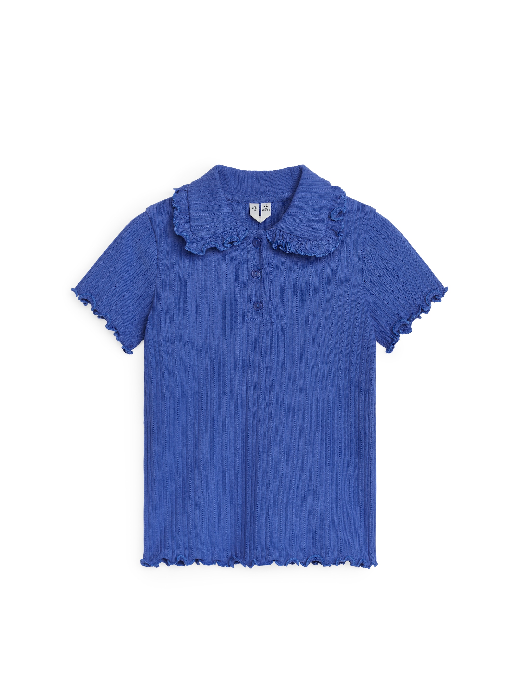 Se større billede: Ribbet jerseytop med flæsekrave - Blå - BØRN | H&M DK 1