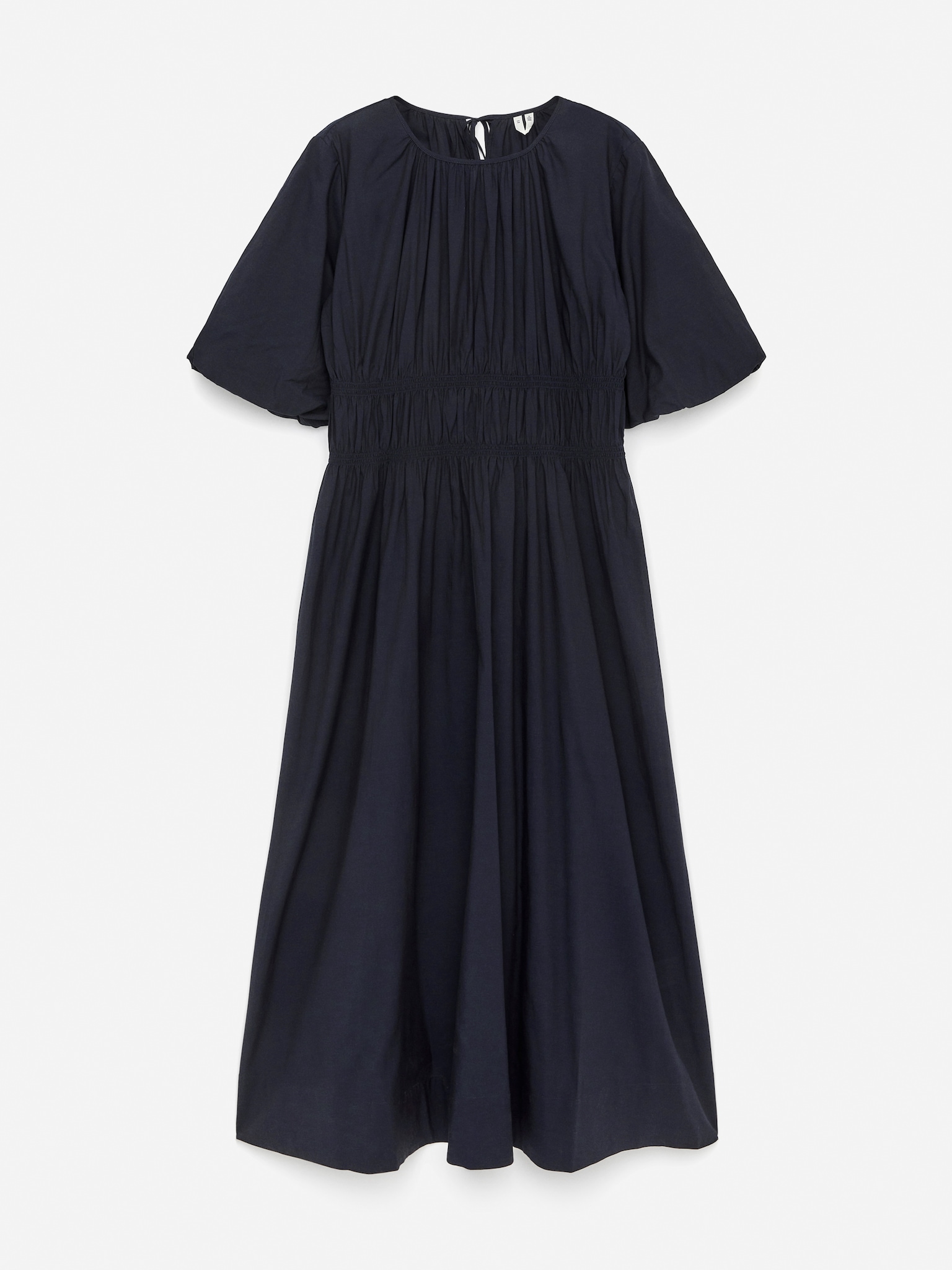 Volume-Sleeve Dress - Dark Blue - 2