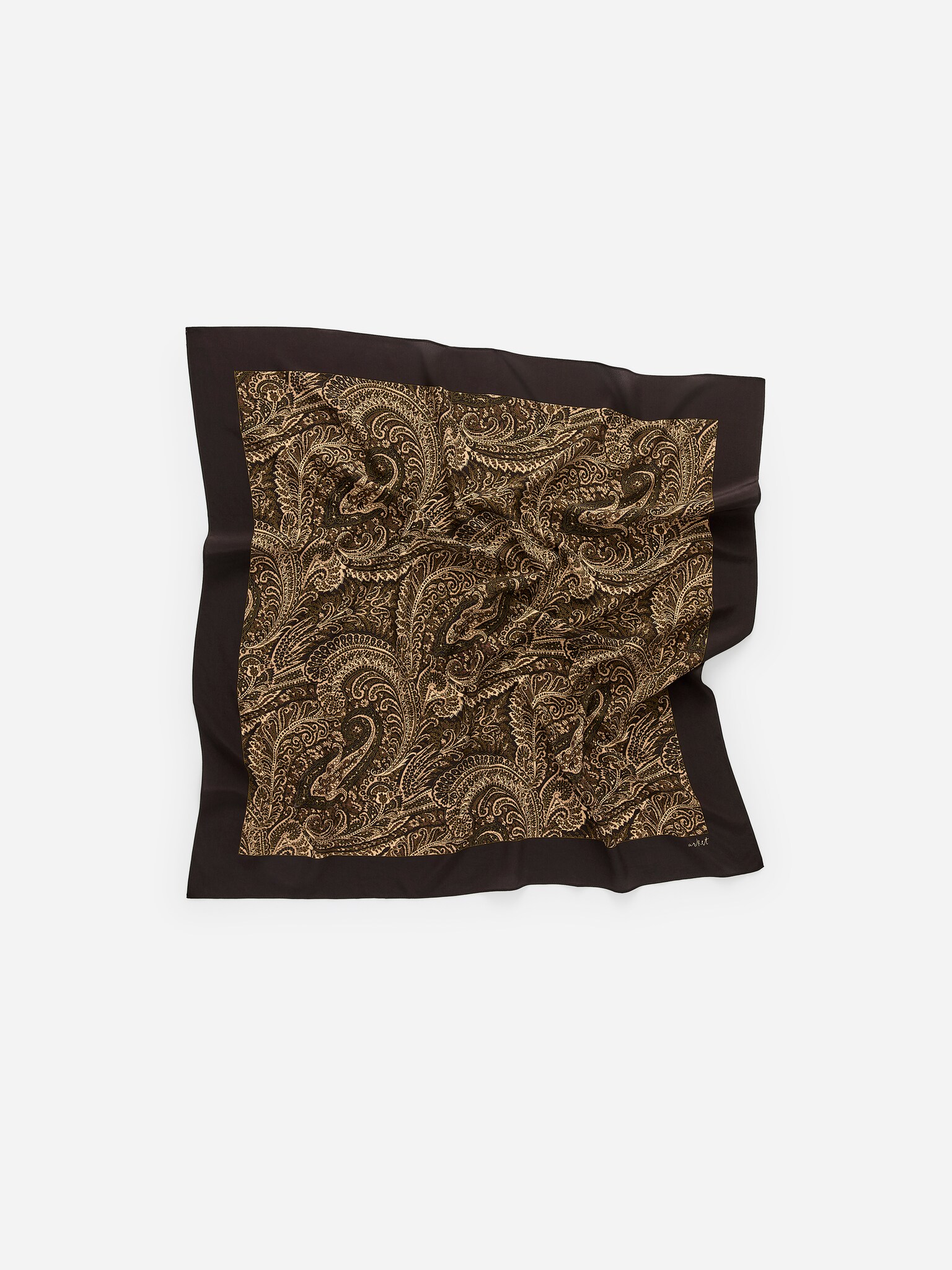 Foulard en soie imprimé - Marron - 4
