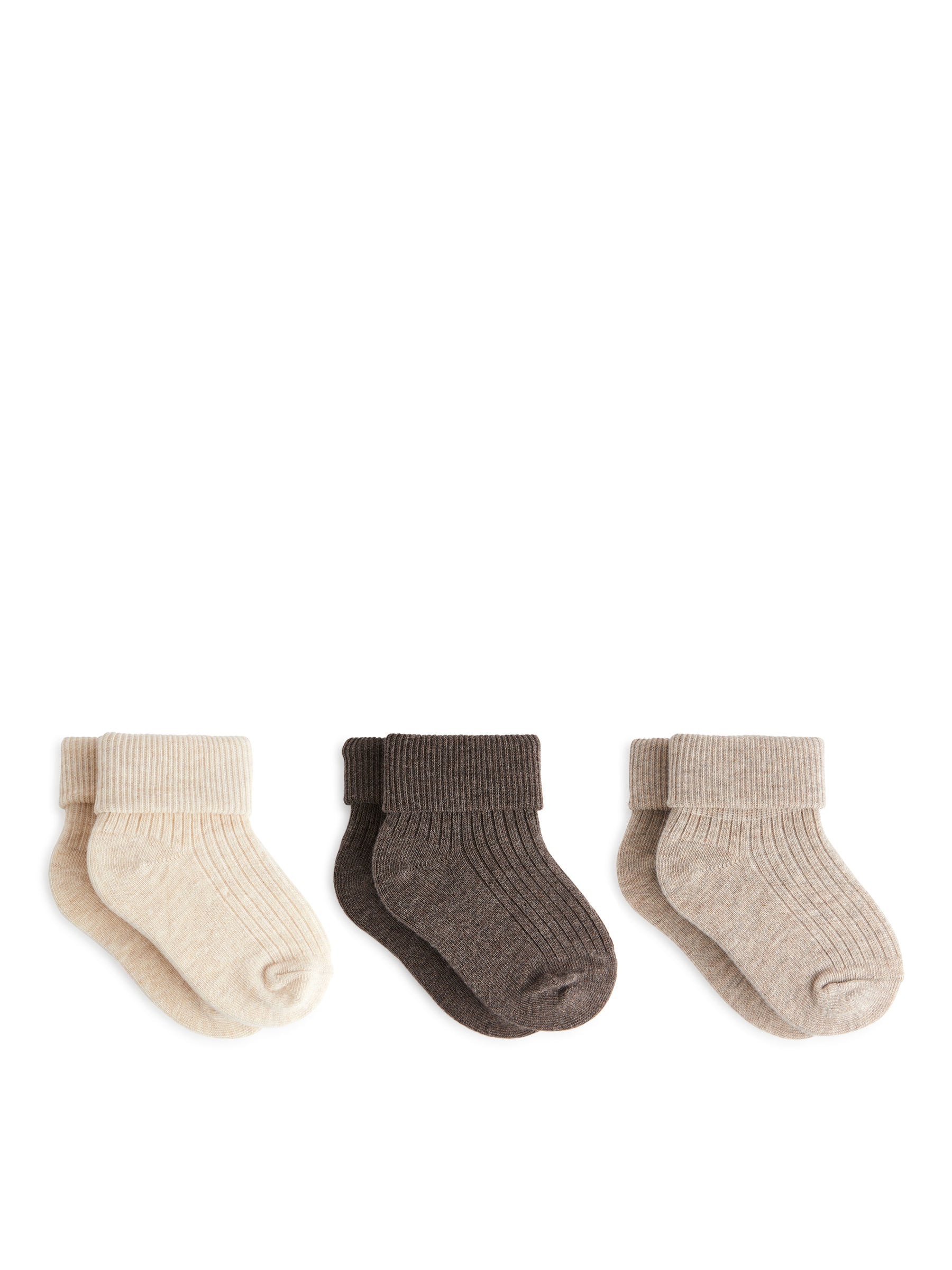 Gerippte Socken, 3er-Pack - Cremeweiß/Beige/Braun - Kinder - StillMedia/DescriptiveStillLife - 2