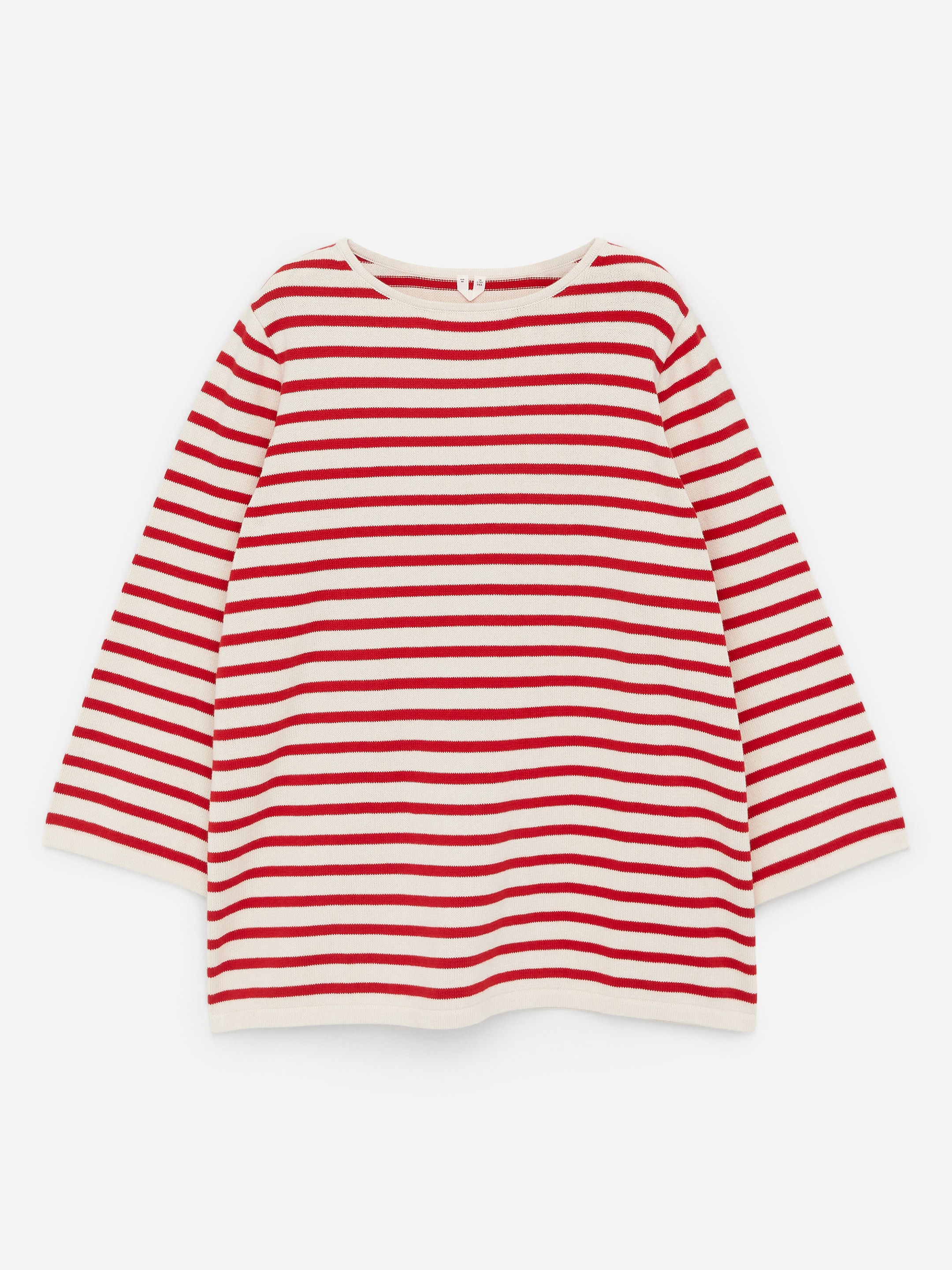 Vis større bilde: Strikket bomullsgenser - Rød/off white - DAME | H&M NO 1