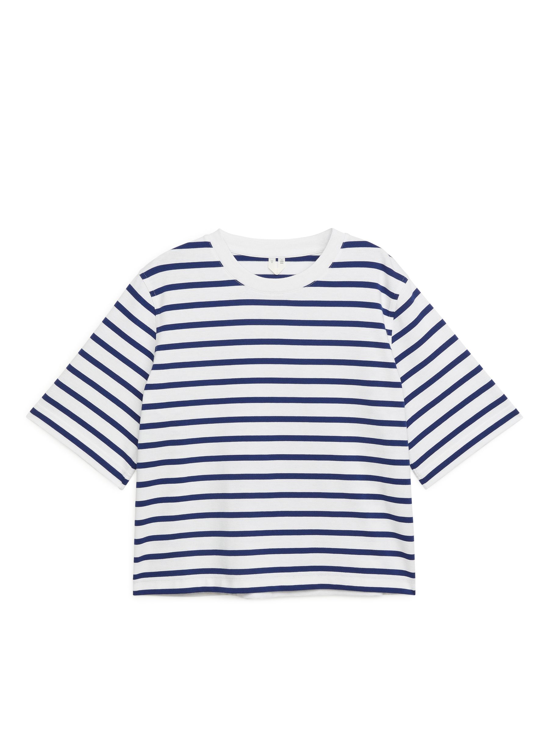 ALBA schweres T-Shirt - Blau/Weiß - Loose Fit - Damen - StillMedia/DescriptiveStillLife - 1