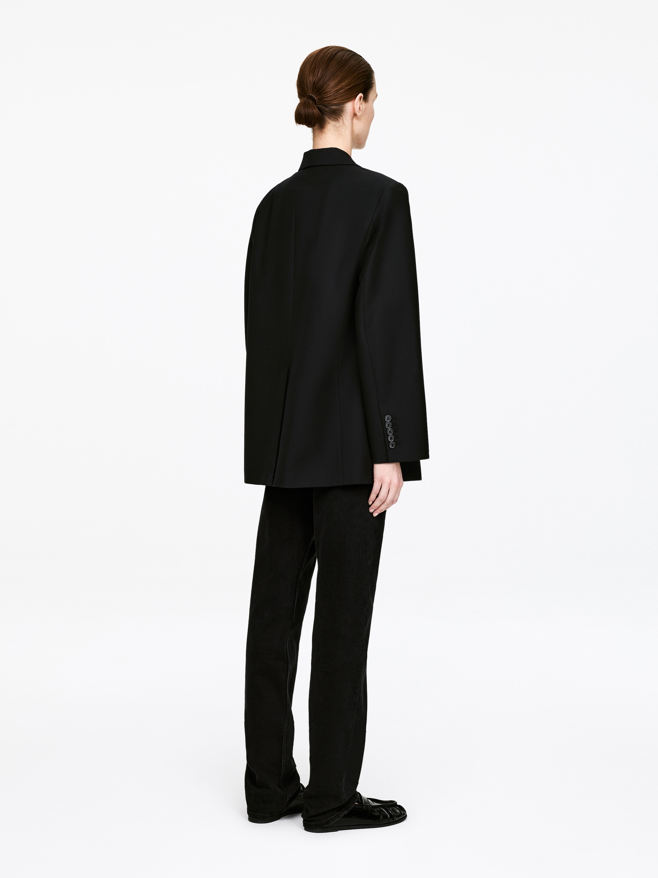 Marynarka z wełnianej juty - Czarny - Obszerny - Women - StillMedia/Lookbook - 4