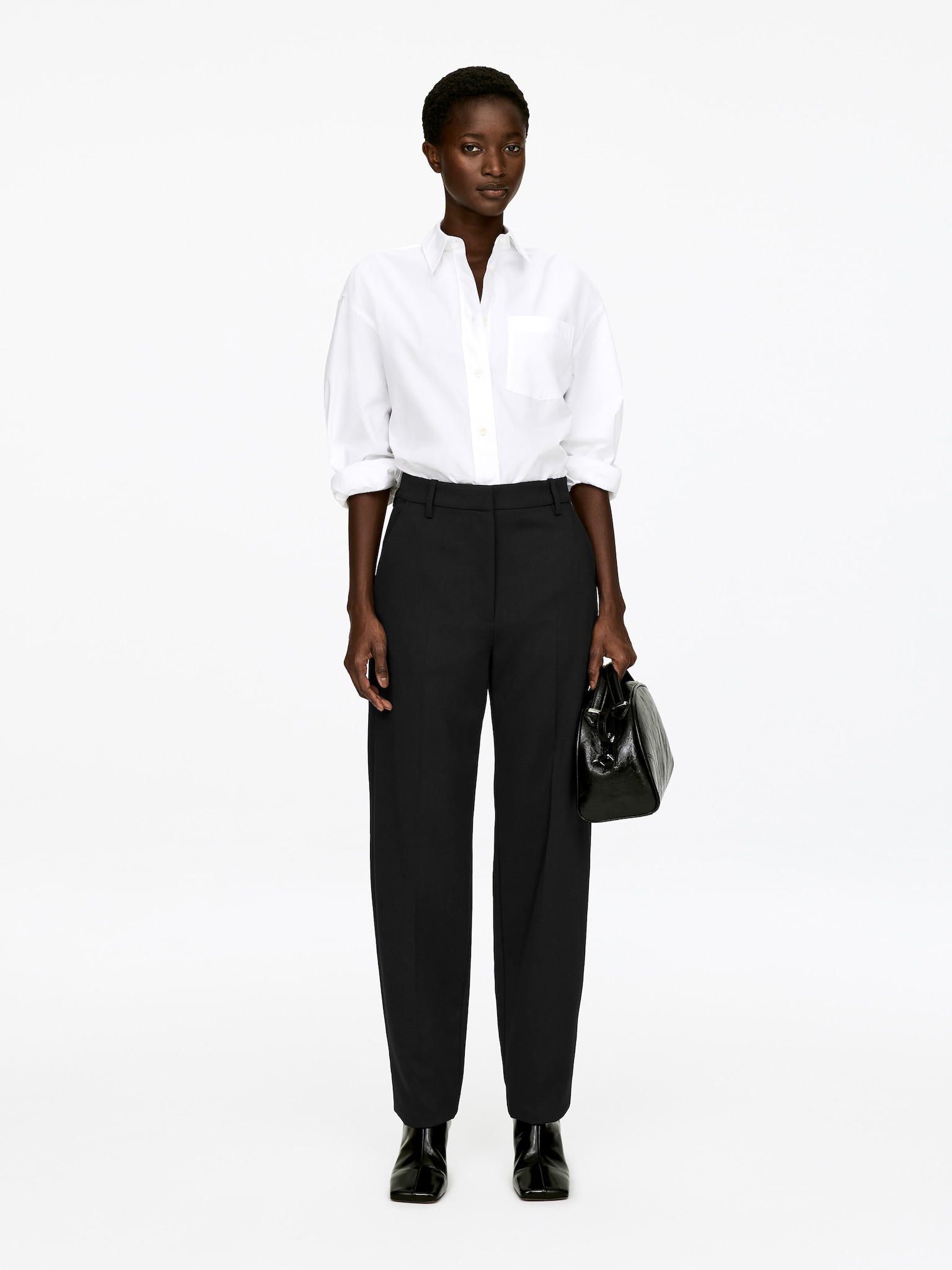 Press Crease Trousers - Black/Burgundy