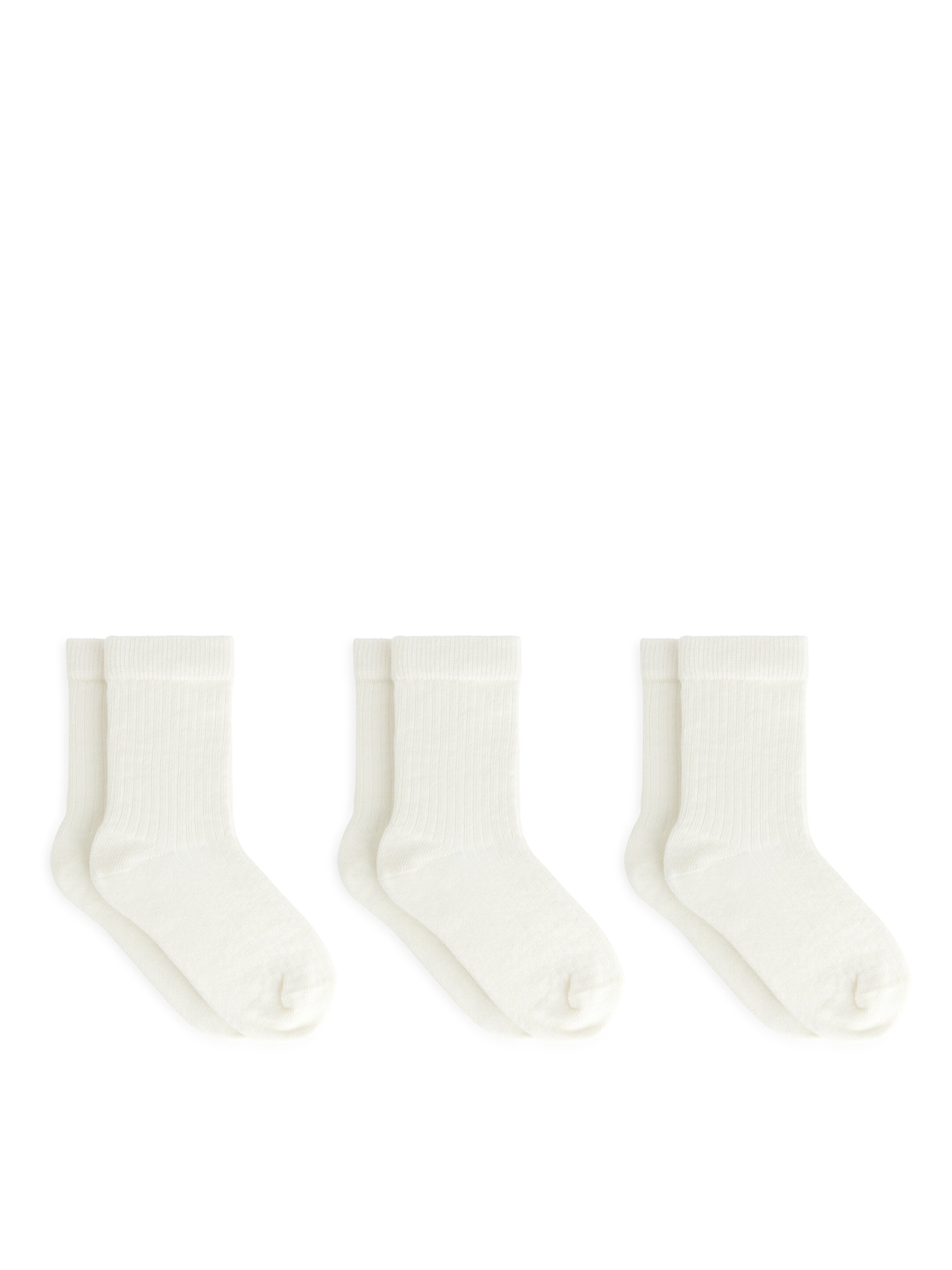 Ribbstickade strumpor, 3-pack - Off-white - Regular fit - Children - StillMedia/DescriptiveStillLife - 2