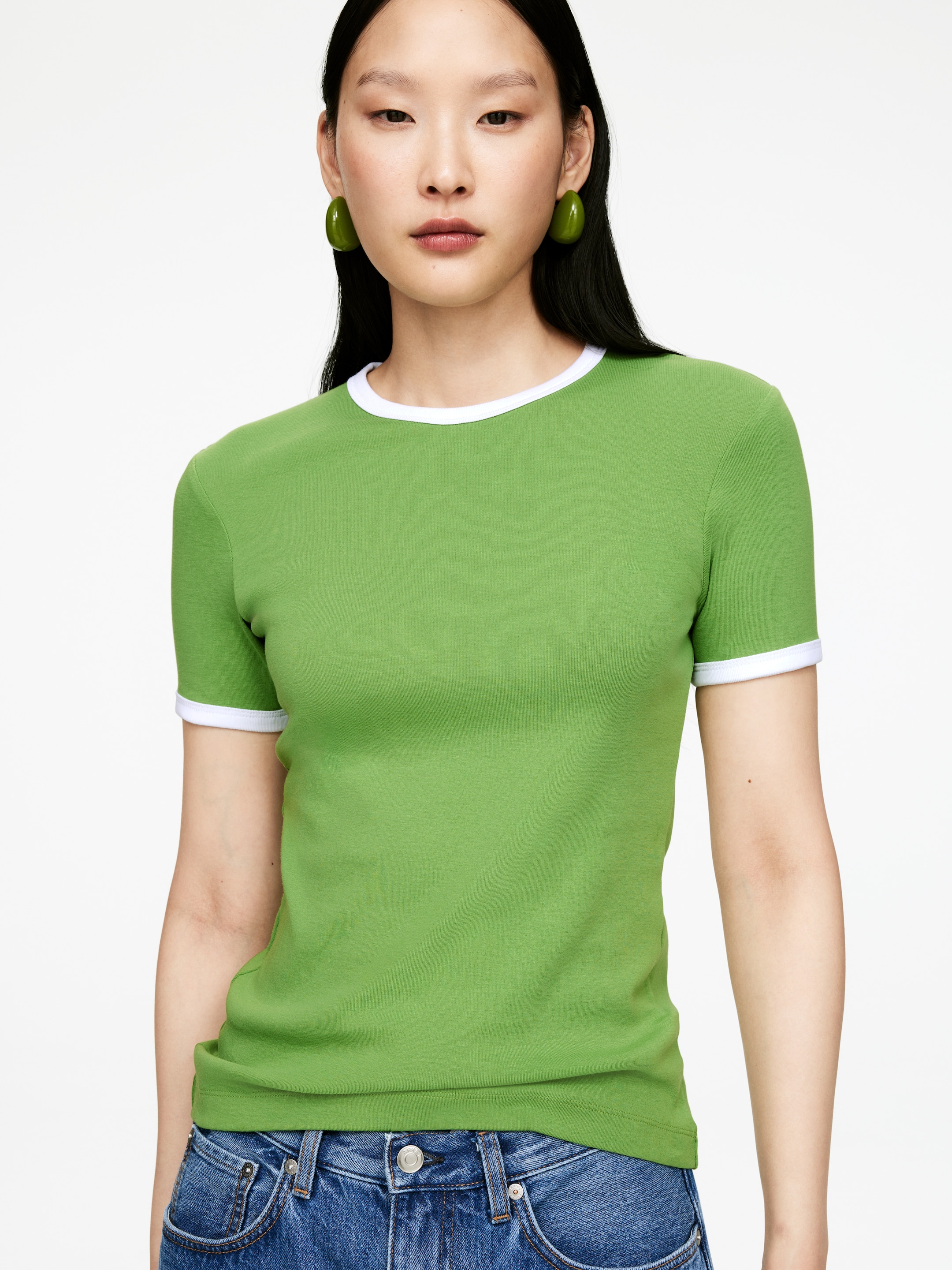 Ver imagen más grande: Camiseta de canalé - Verde - MUJER | H&M ES 2