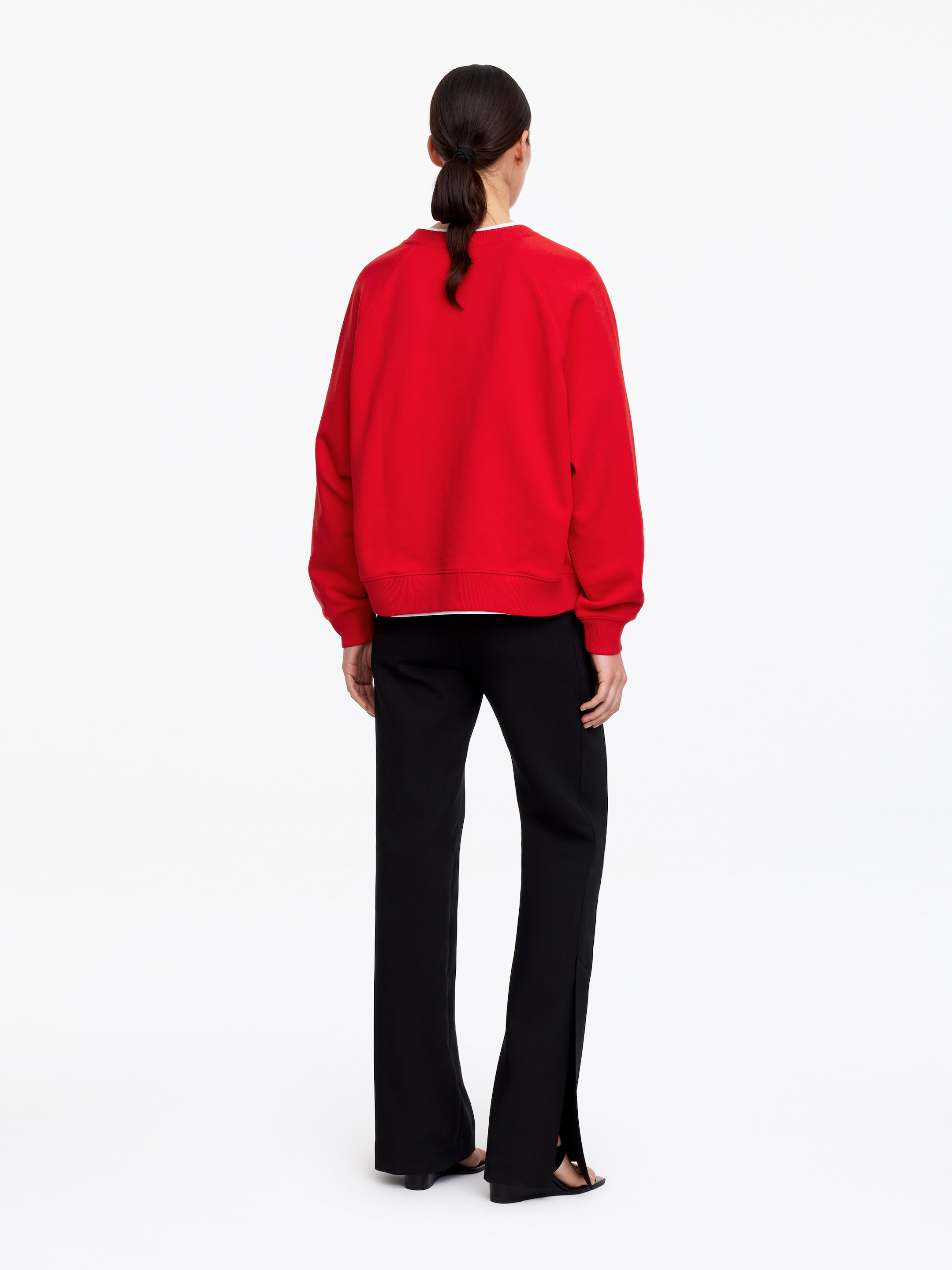 Terry Sweatshirt - Red - Regular fit - Women - StillMedia/Lookbook - 4