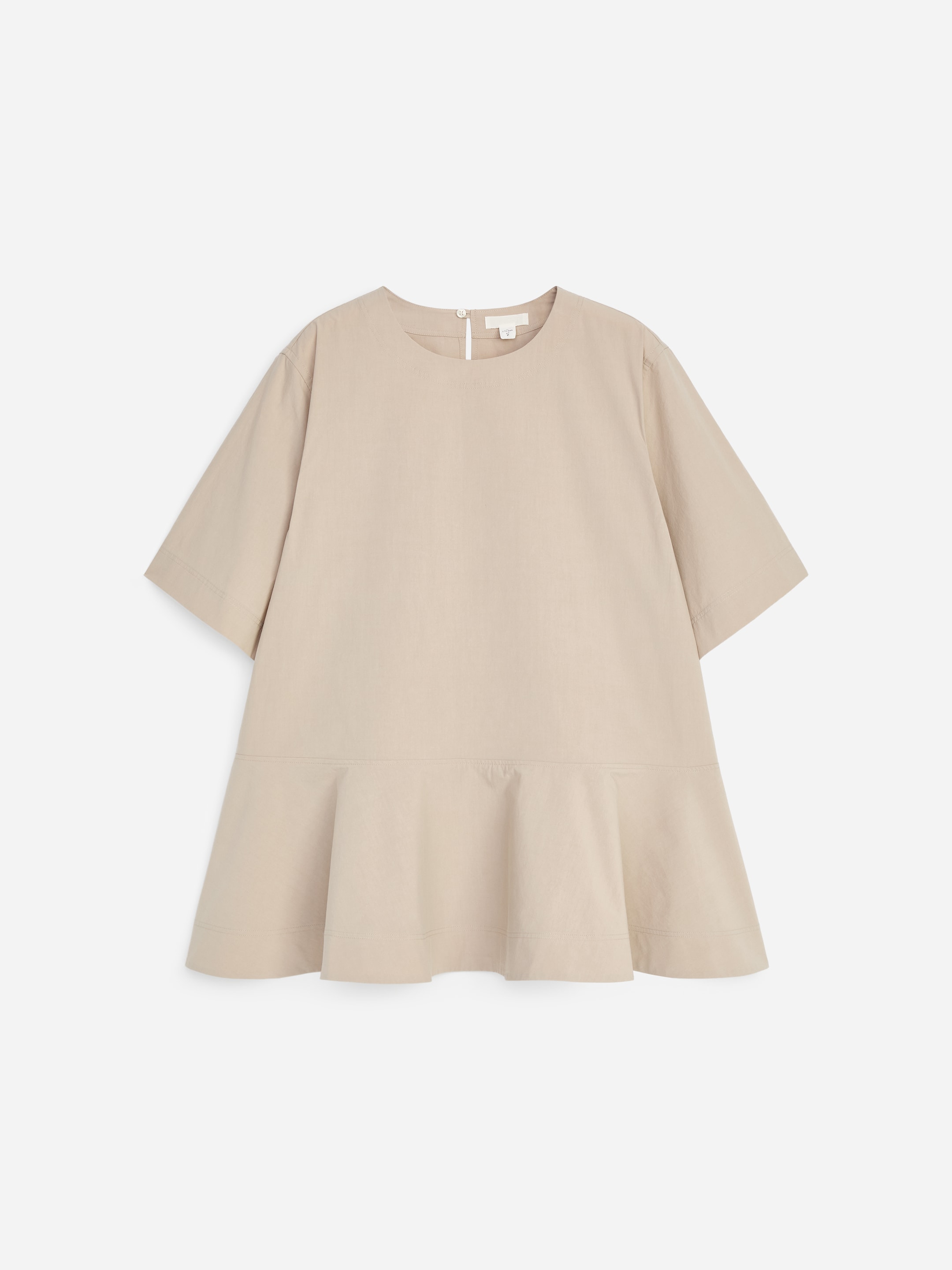 Pima Cotton Peplum T-Shirt - Beige - Regular fit - Women - StillMedia/DescriptiveStillLife - 1