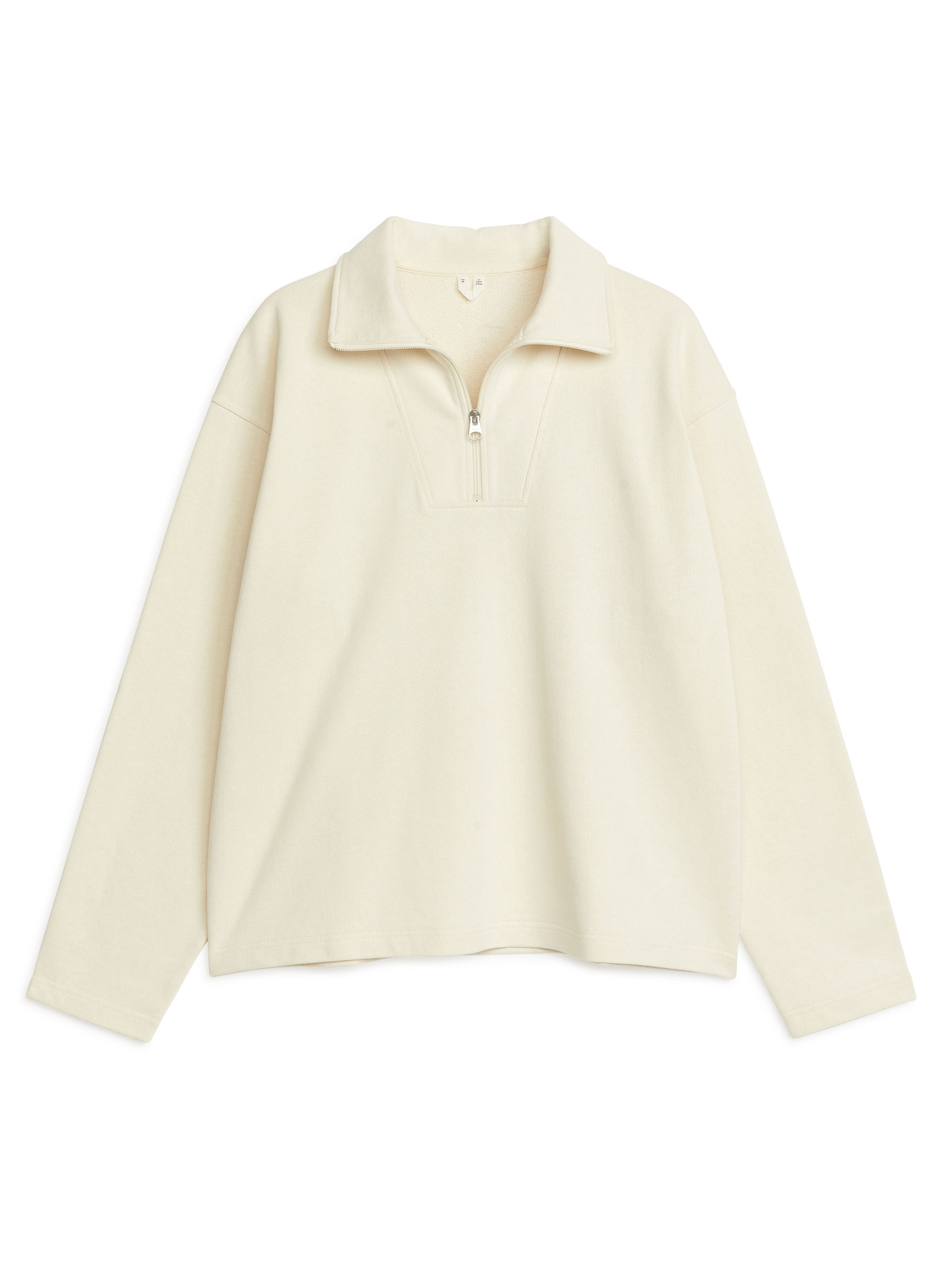 Jersey de algodón con media cremallera-#EFEFDF-6840