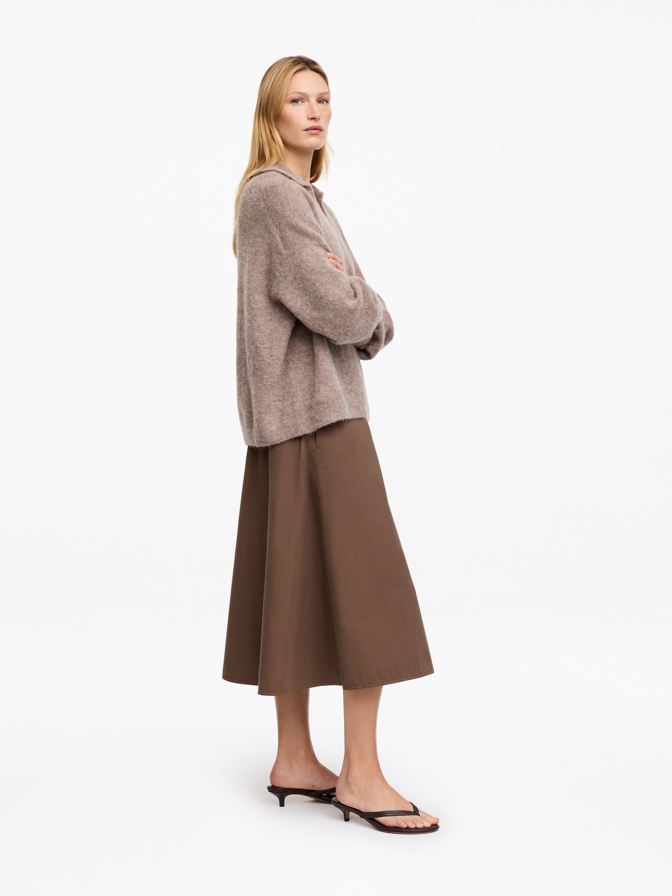 Cotton Circle Skirt - Dark Mole - Regular fit - women - StillMedia/Lookbook - 5