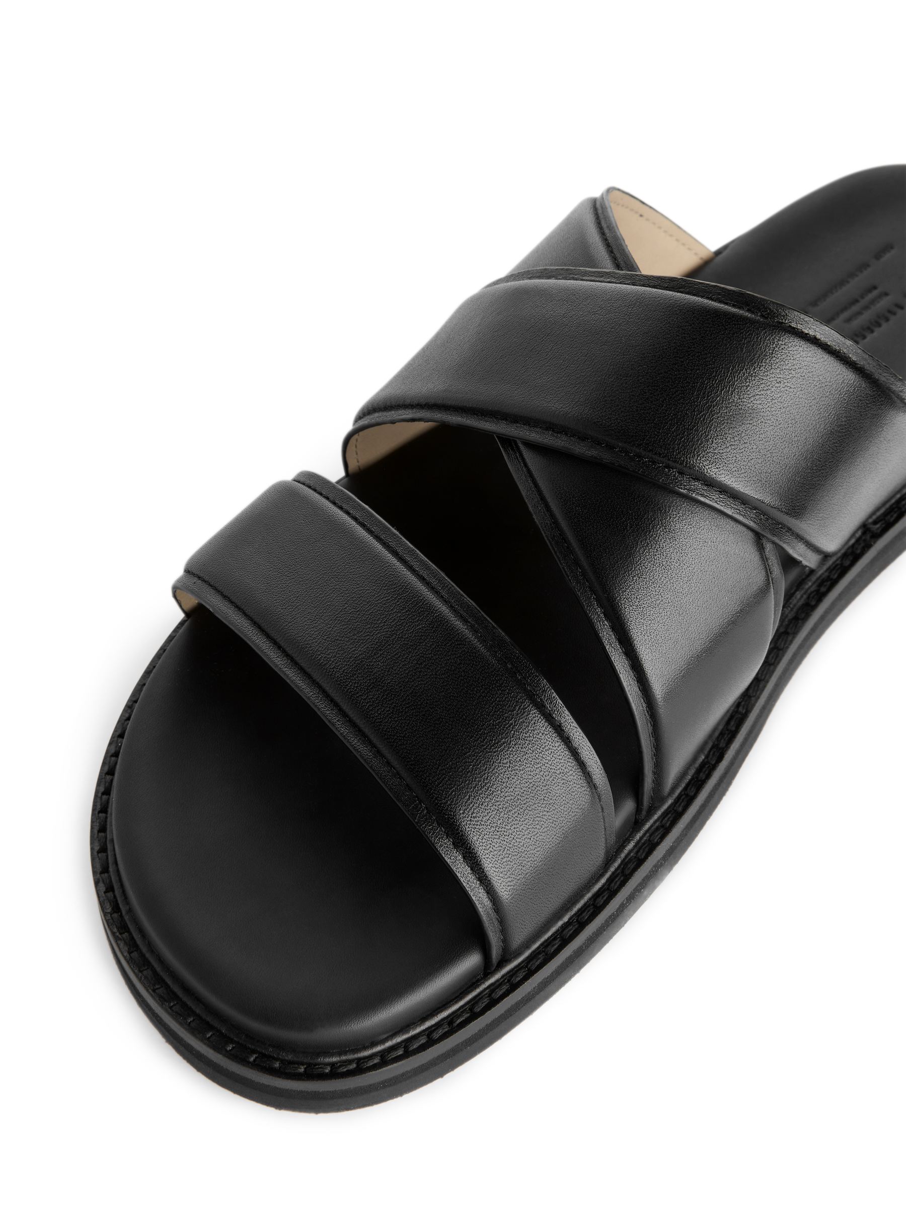 Leather Slide Sandals - Black - Men - StillMedia/DescriptiveDetail - 1