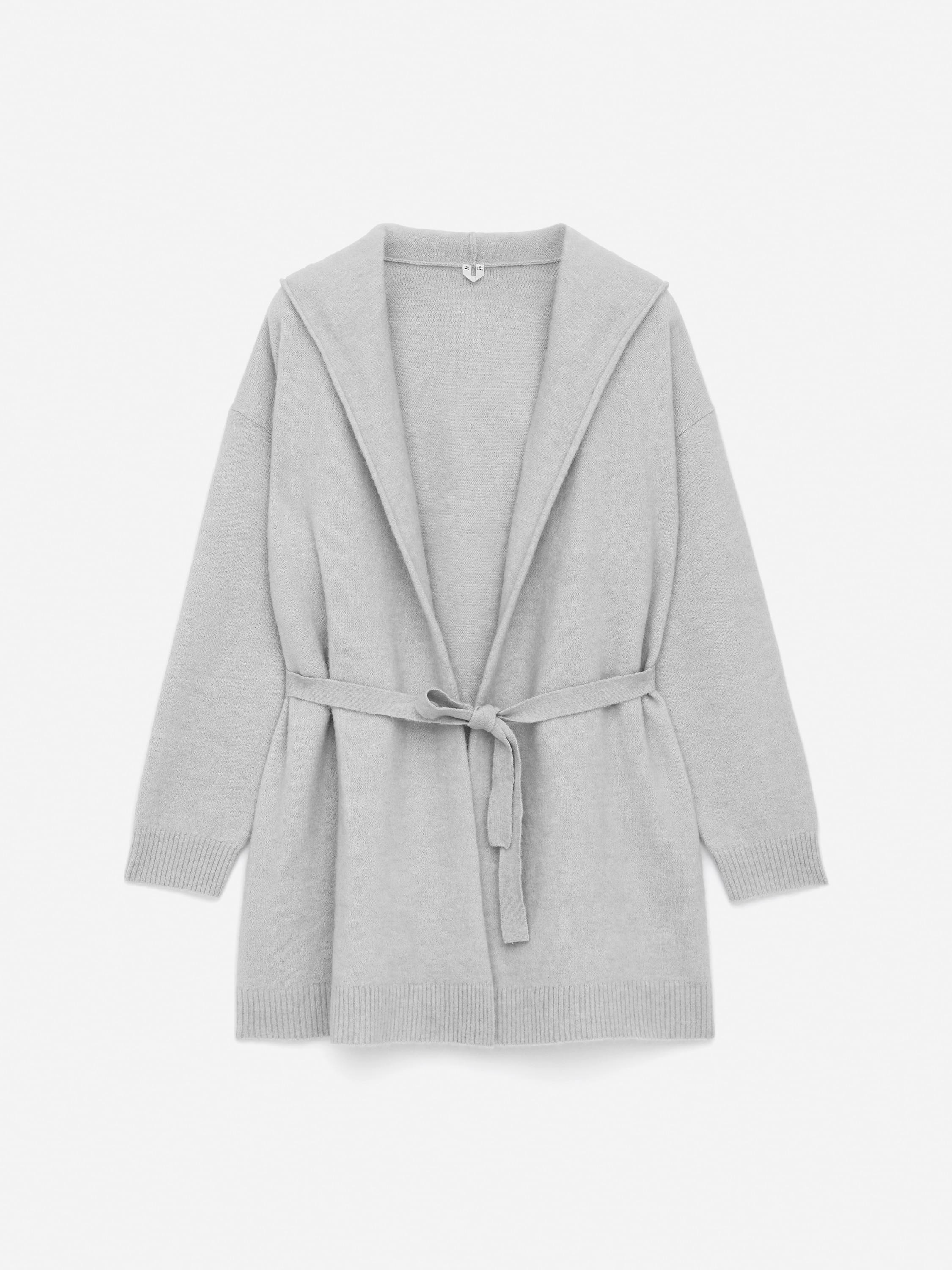 Cardigan i en blanding av alpakka og ull - grå