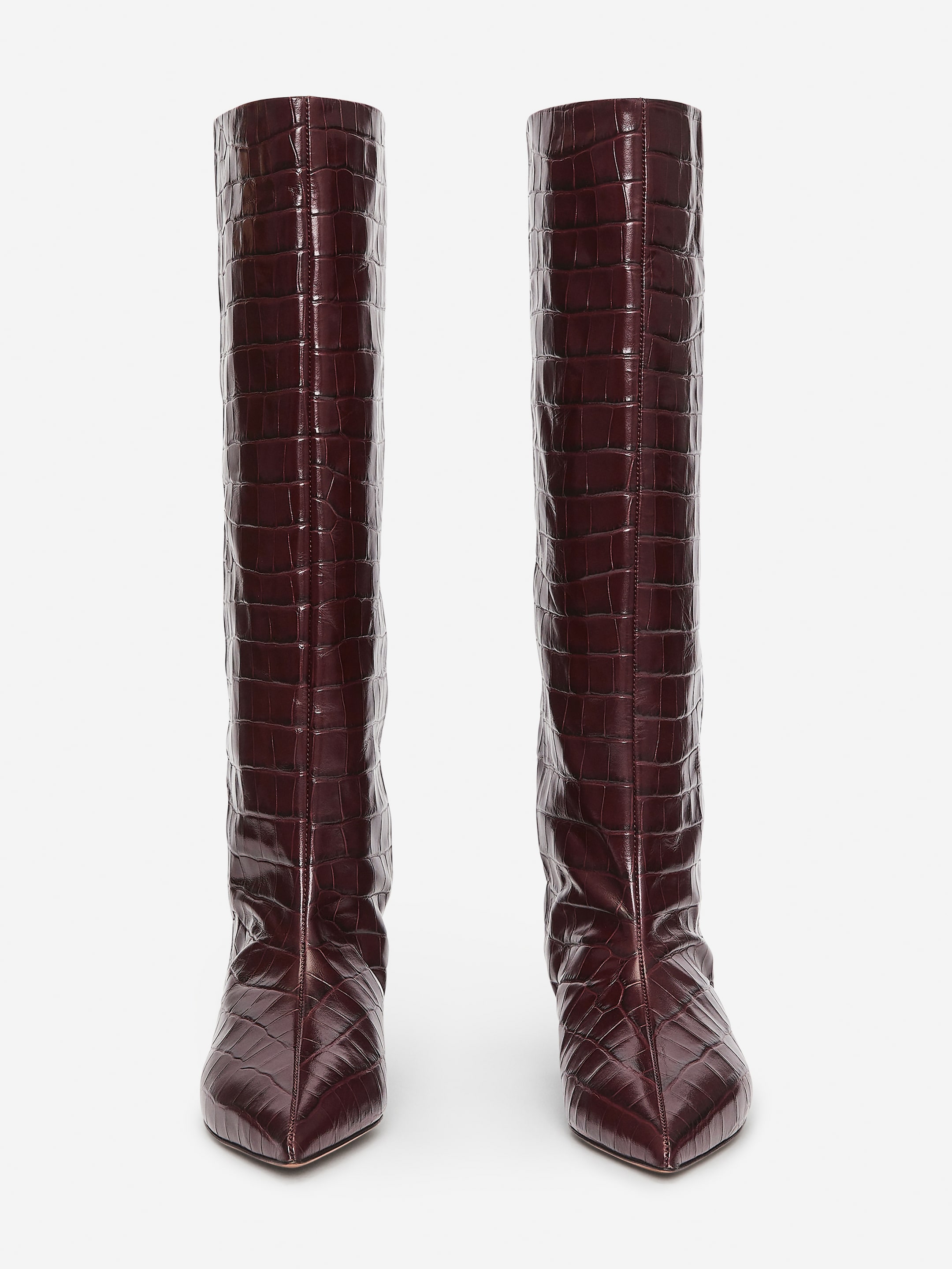 Zobacz większy obraz: Skórzane buty do kolan - Ciemnoczerwony - ONA | H&M PL 3