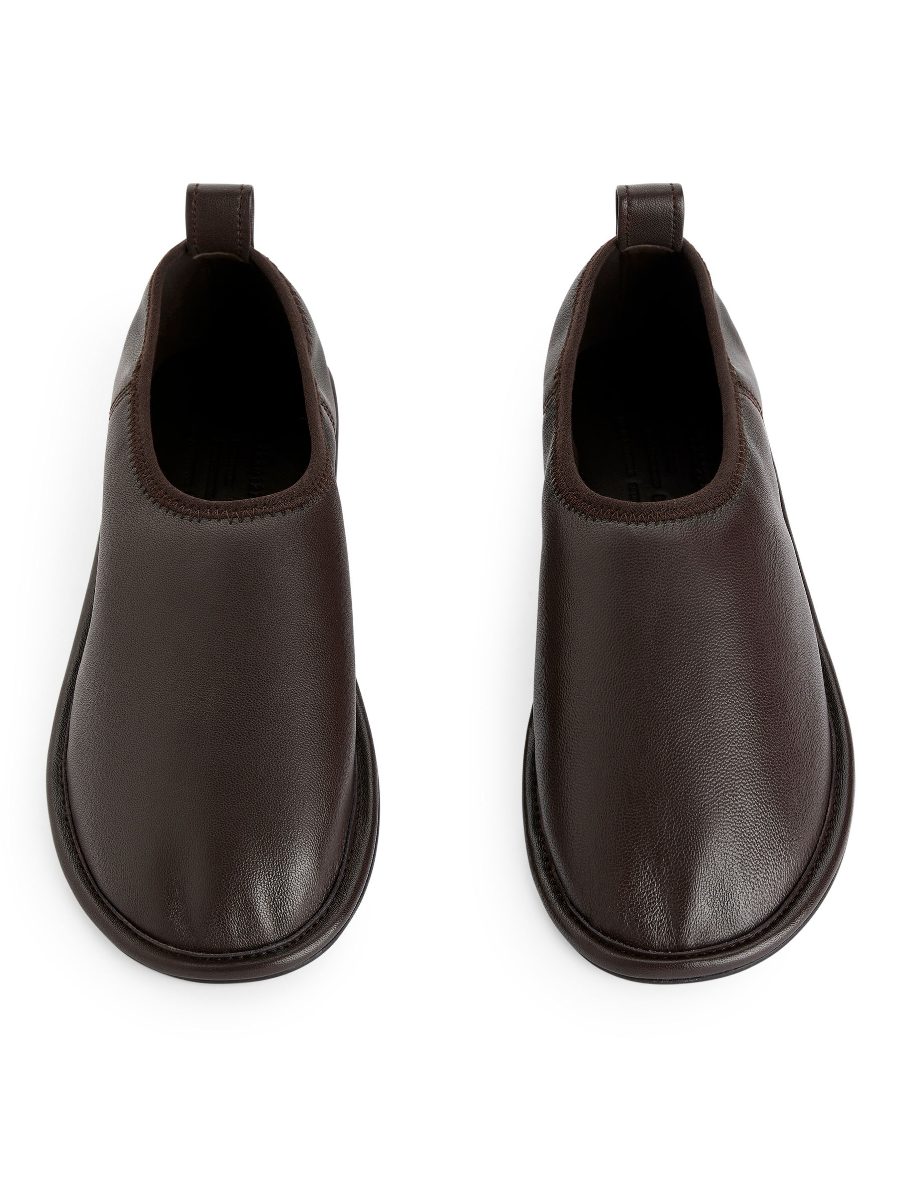 Pull-On Leather Flats - Dark Brown - Women - StillMedia/DescriptiveStillLife - 5