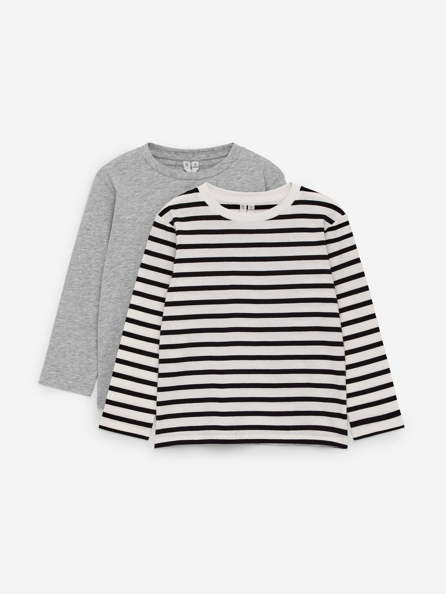 Long-Sleeved T-Shirt Set of 2 - Grey/Black/White/Lilac/White/Lilac/Off White/Pink/Green/Pink