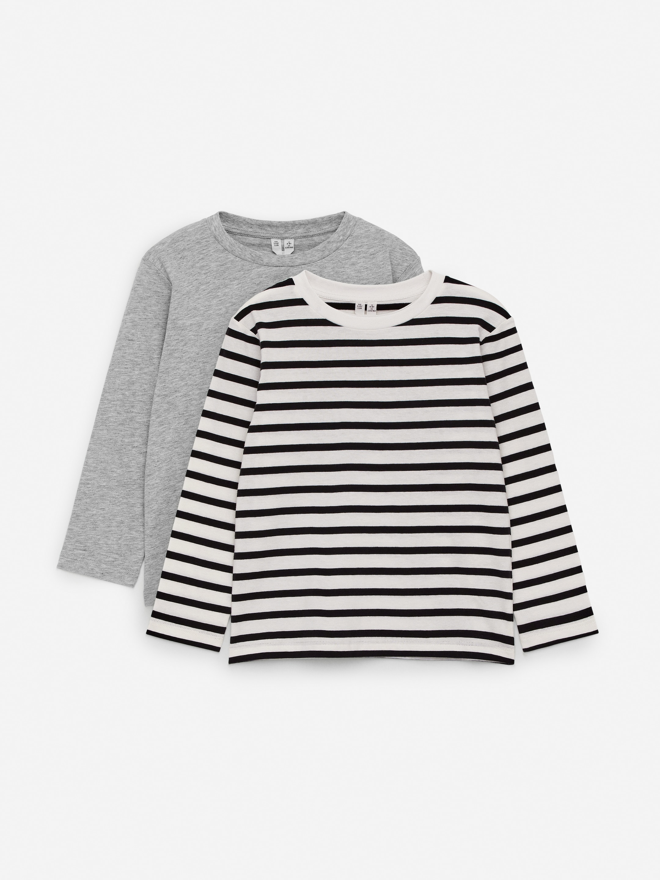 Größeres Bild anzeigen: Langärmeliges T-Shirt im 2er-Pack - Grau/Schwarz/Weiß - Kids | H&M AT 1