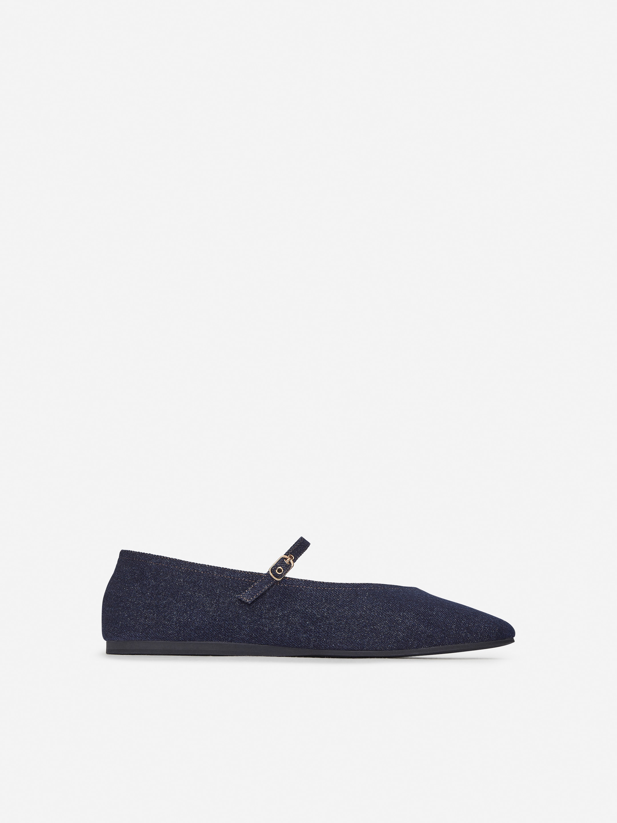 Chaussures babies plates en denim-#40454F-14484