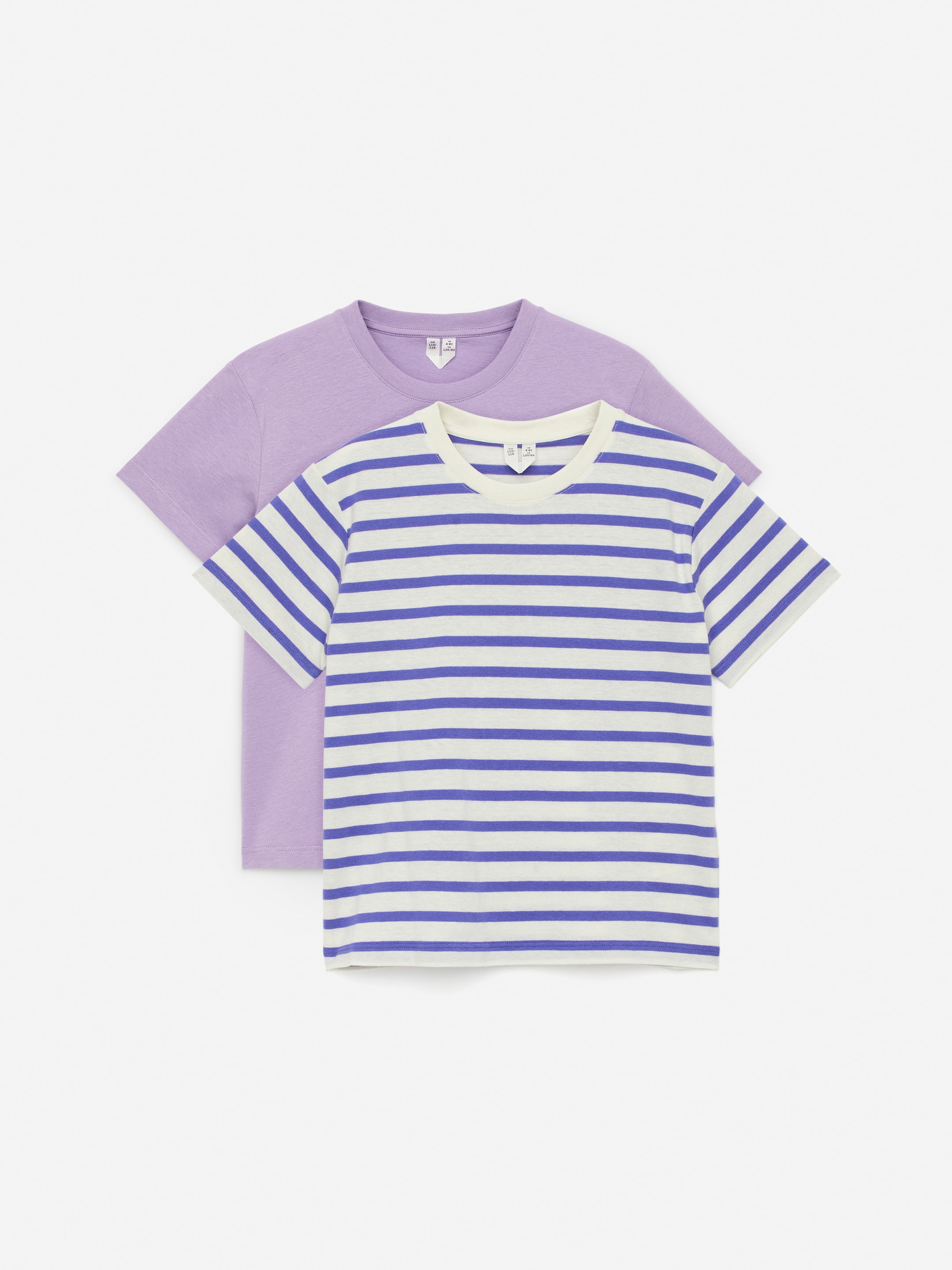 Crew-Neck T-Shirt Set of 2 - Purple/White - Regular fit - Children - StillMedia/DescriptiveStillLife - 1