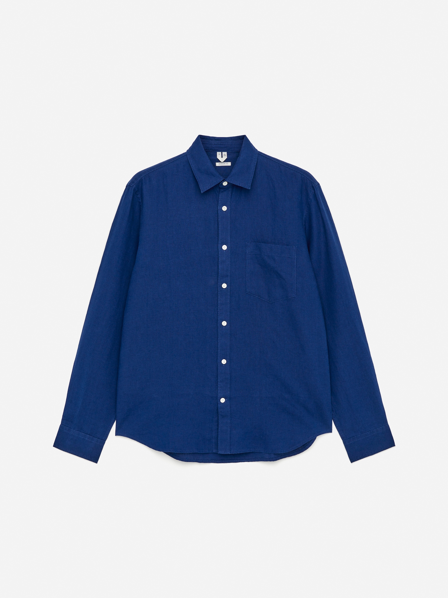 Chemise en lin de coupe classique - Bleu/Beige/Bleu foncé/Blanc cassé/Marron/Vert poudré/Blanc/Vert foncé