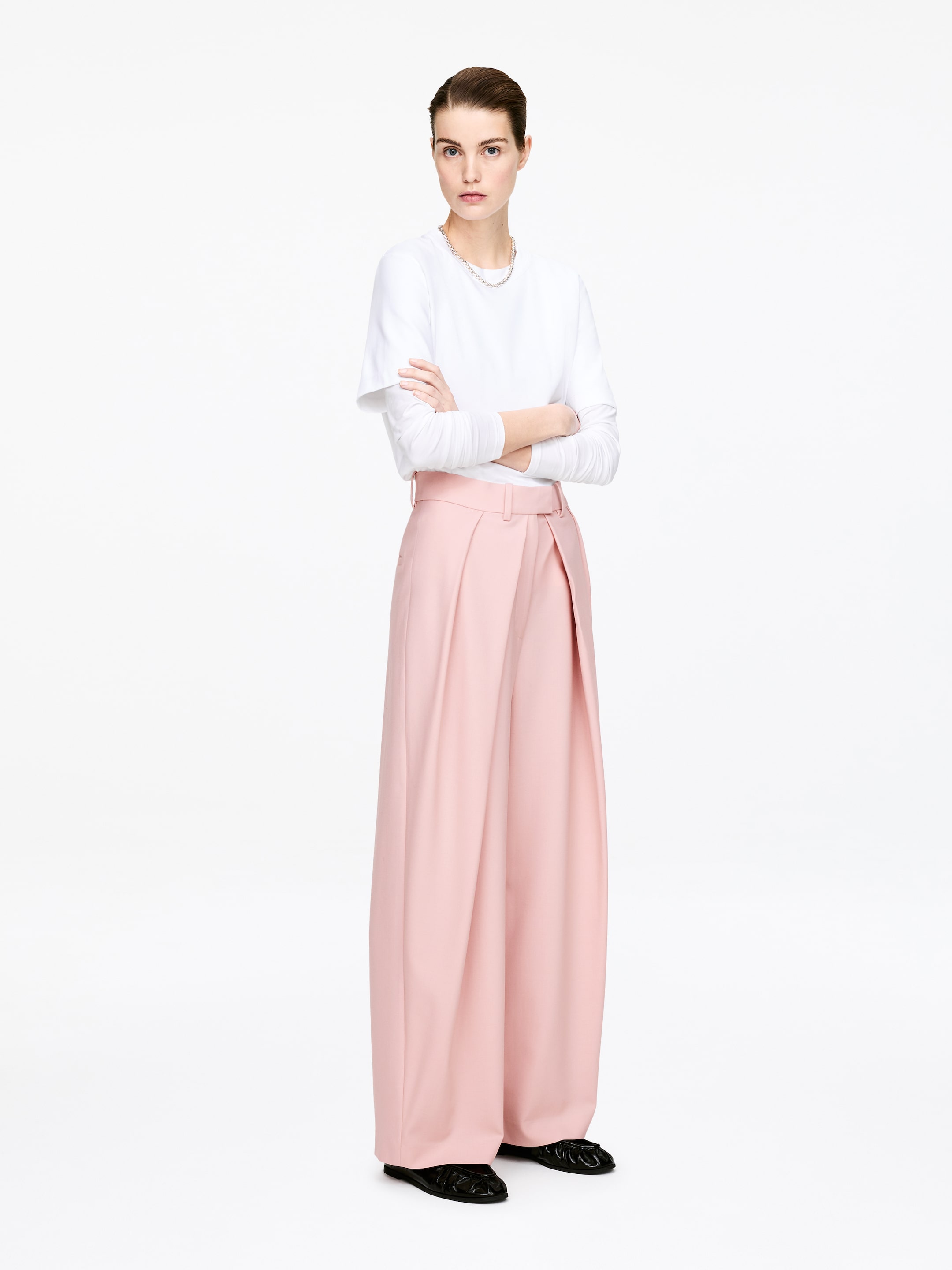 Pantalon plissé drapé - Rose - Relaxed fit - Femme - StillMedia/Lookbook - 6