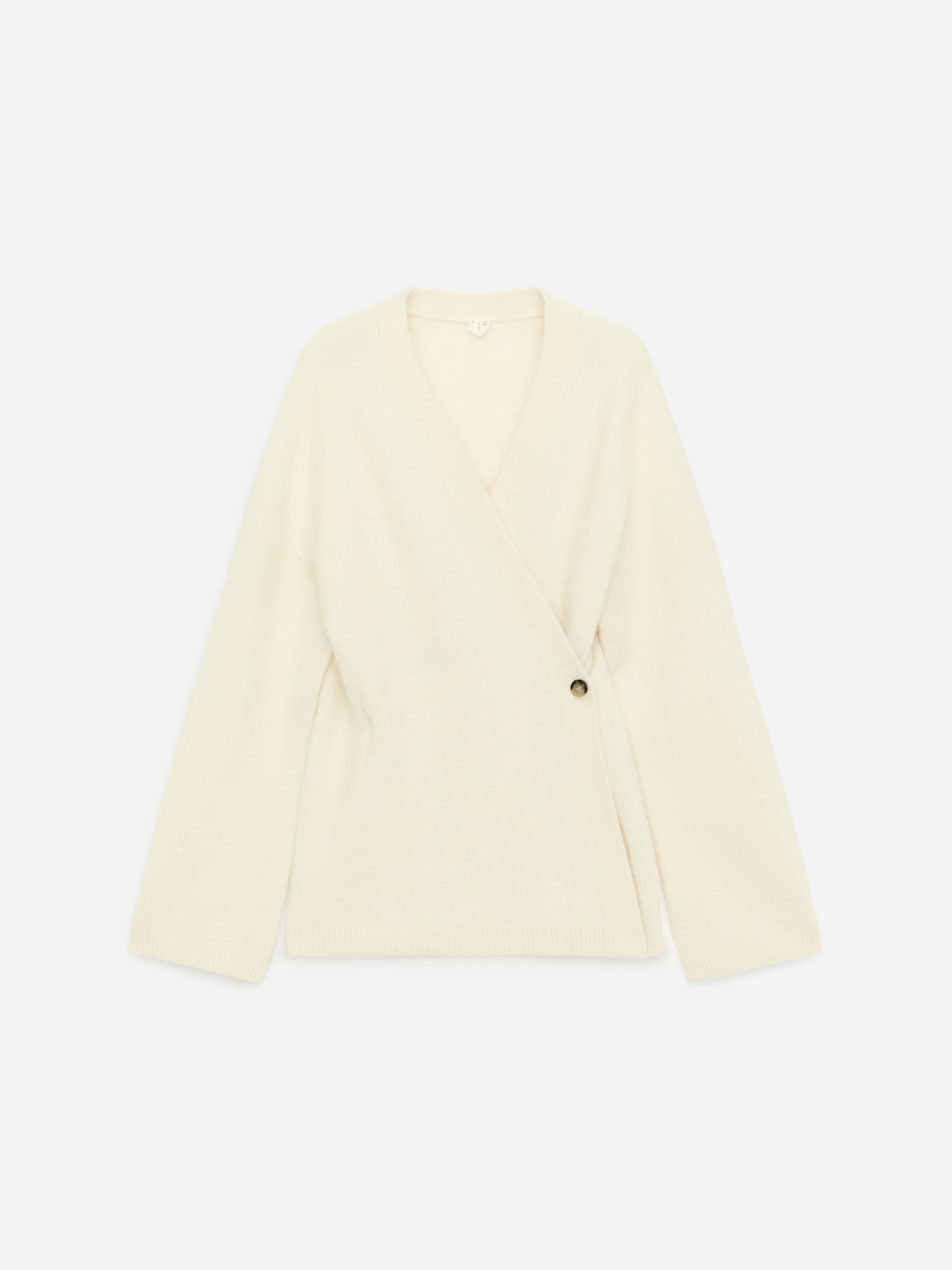 Alpaca-Wool Blend Cardigan-White-17530