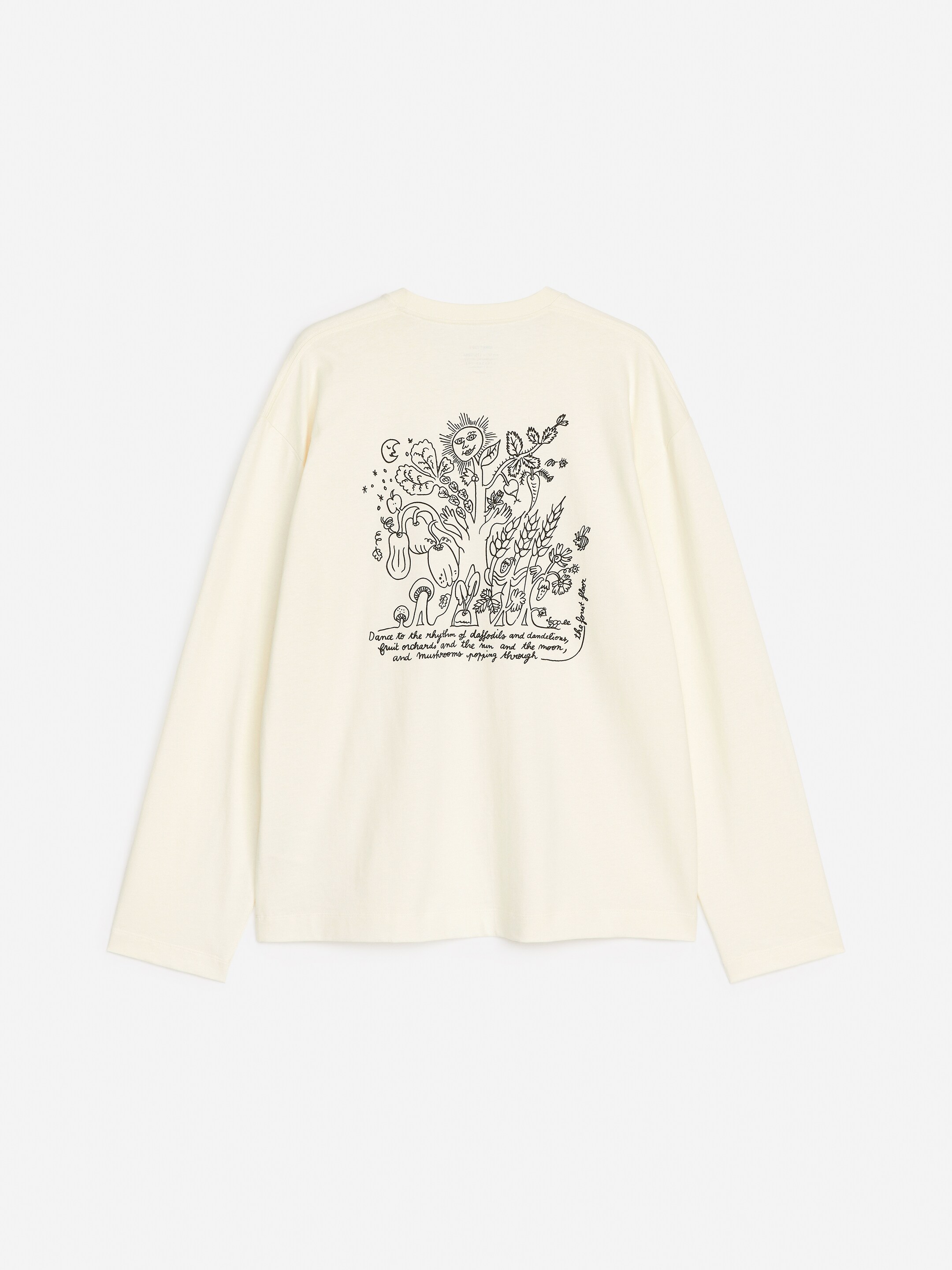 Ingrandisci l'immagine: ARKET CAFÉ Long sleeve T-Shirt - Off White/Black - UOMO | H&M CH 2