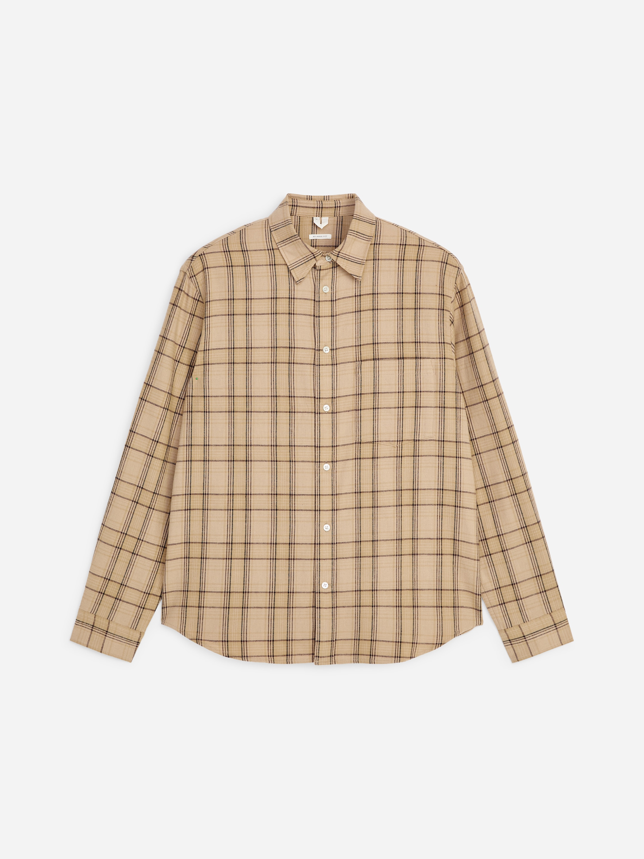 Camicia in flanella spazzolata - Motivo a quadri/Beige - Relaxed fit - men - StillMedia/DescriptiveStillLife - 1