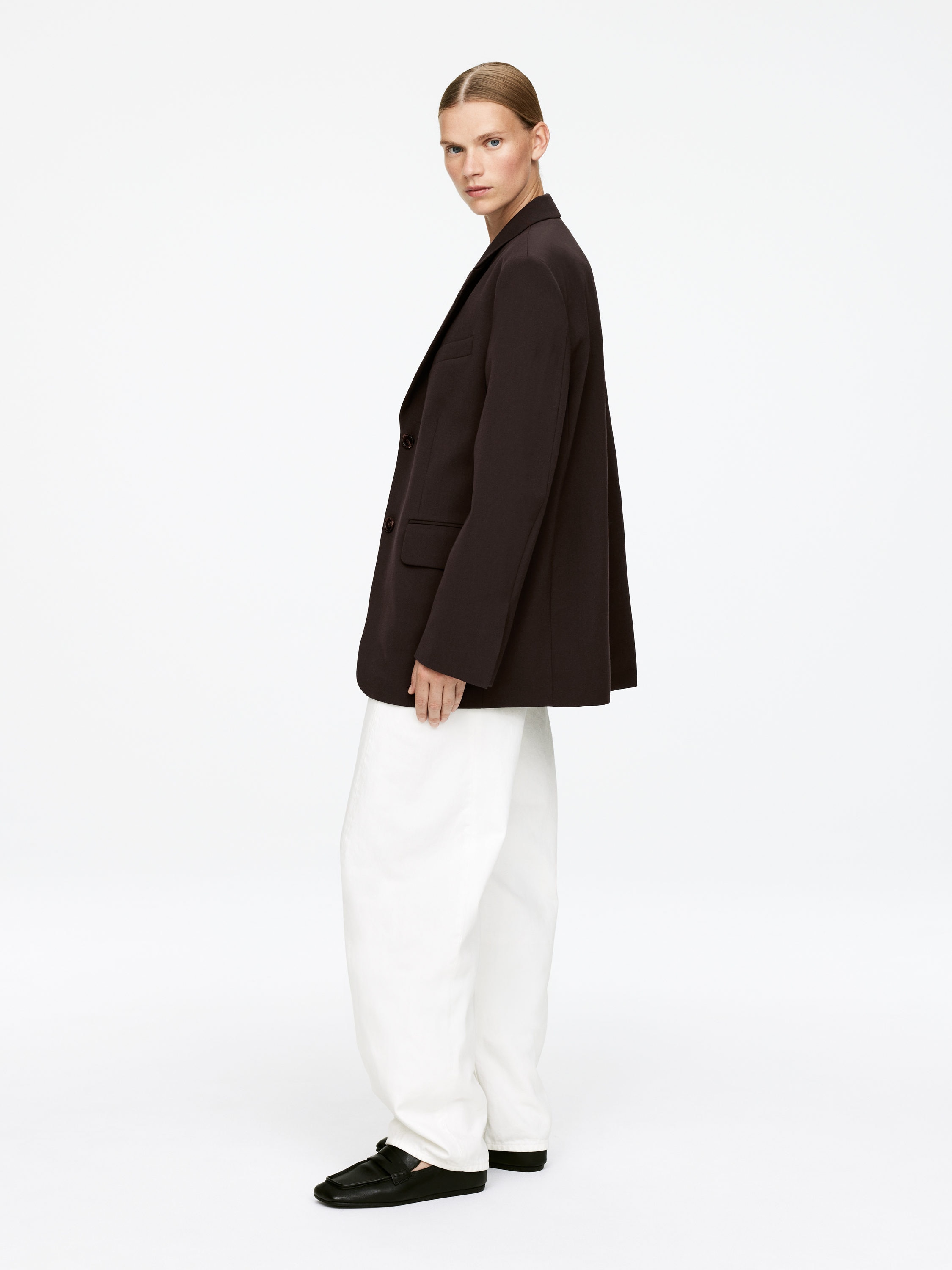 Oversized Blazer - Dark Brown - Relaxed fit - Women - StillMedia/Lookbook - 4