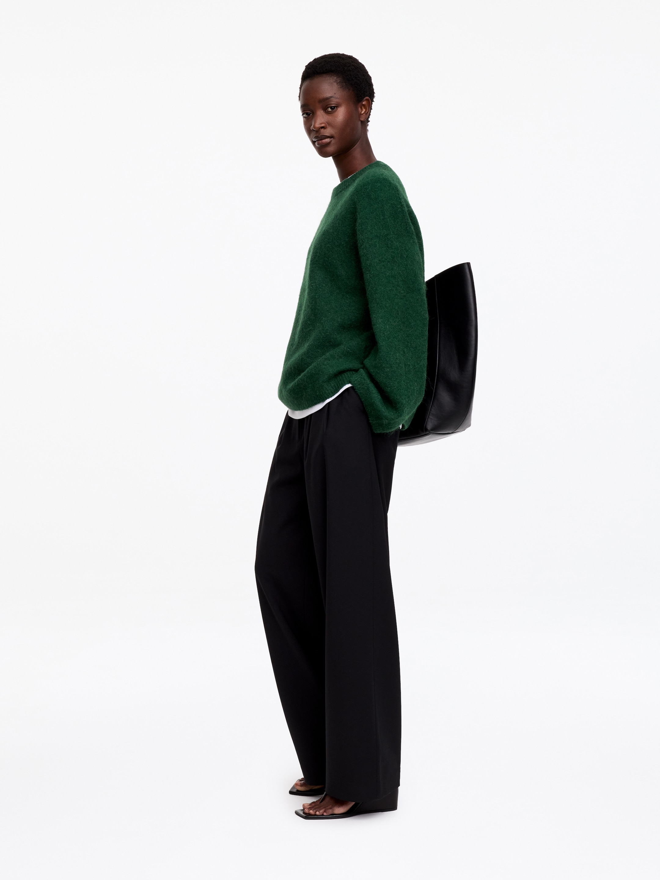 Jersey de mezcla de lana y alpaca - Verde - Oversized - women - StillMedia/Lookbook - 8