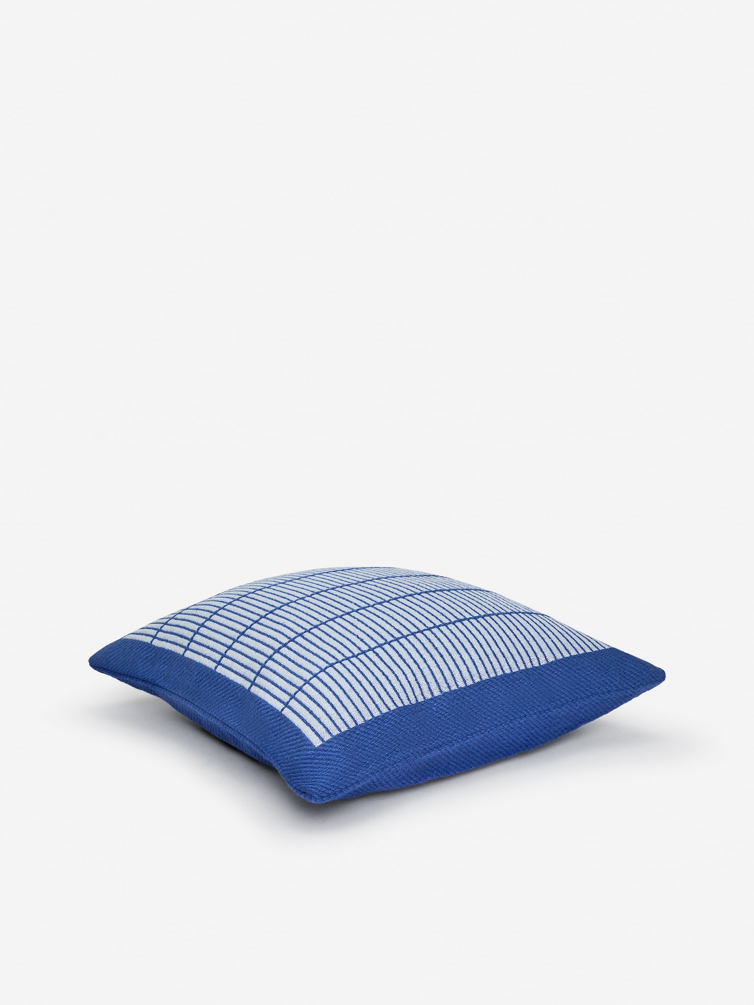Kopfkissenbezug aus Baumwolle und Wolle 50 x 50 cm - Blau