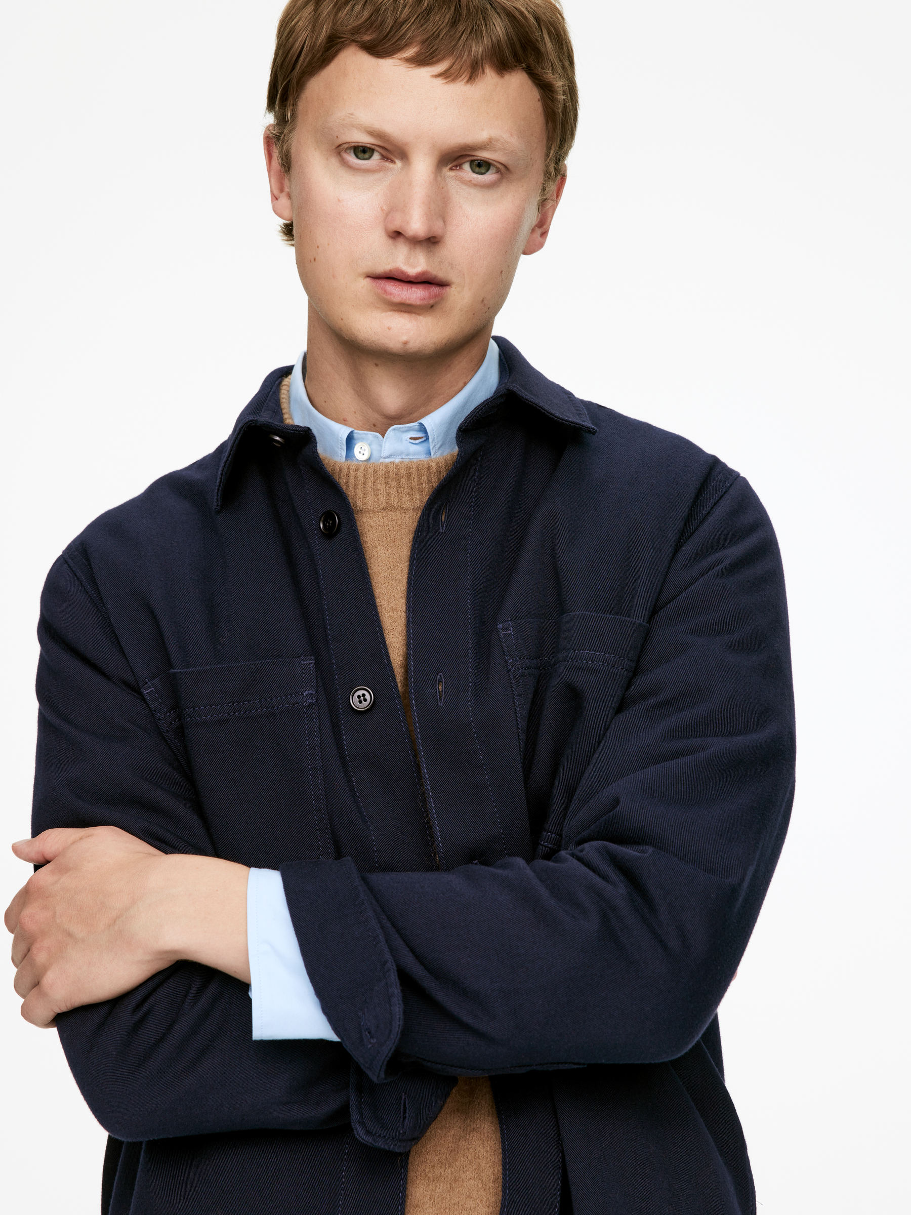 Cotton Twill Overshirt - Dark Blue - Regular fit - Men - StillMedia/Lookbook - 35
