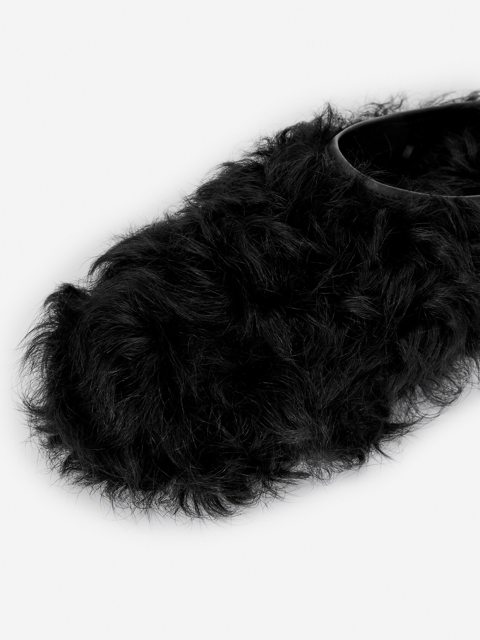 Mules en peau lainée - Noir - 4