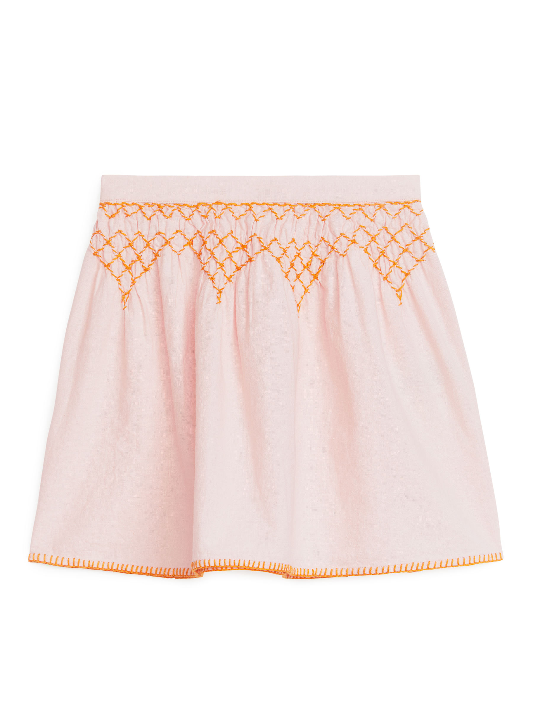 Embroidered Linen Skirt - Pink - Regular fit - Children - StillMedia/DescriptiveStillLife - 2
