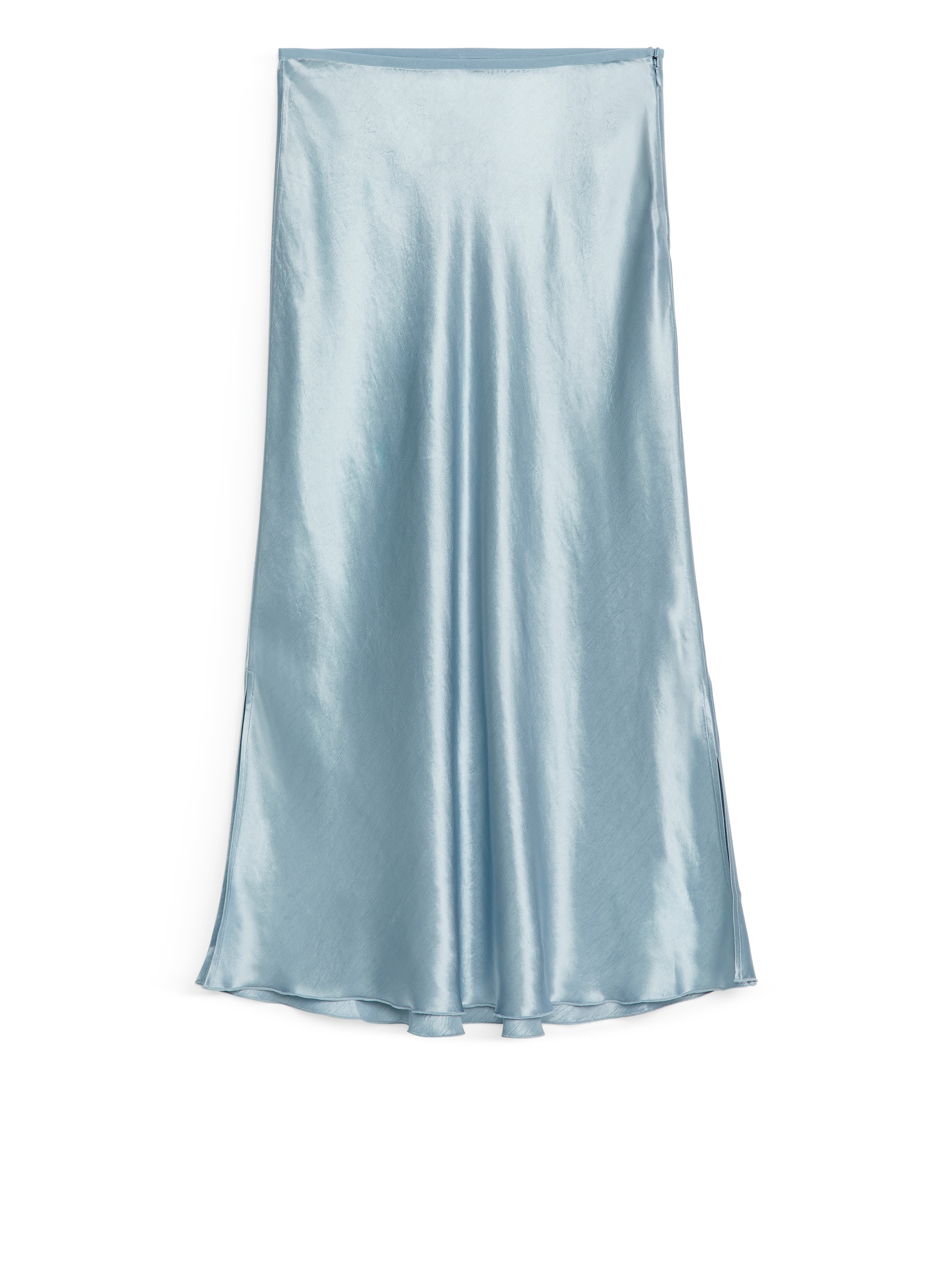 Gonna in raso con taglio di sbieco - Azzurro - Regular fit - Women - StillMedia/DescriptiveStillLife - 1