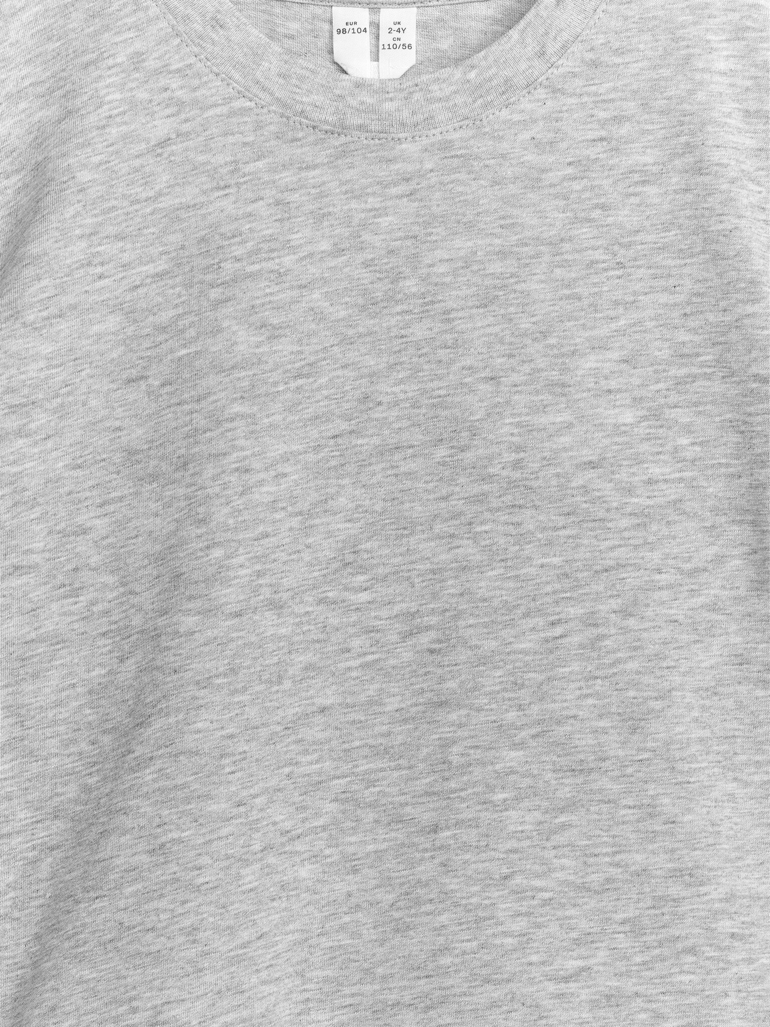 Crew-Neck T-Shirt - Grey Melange/White - 2