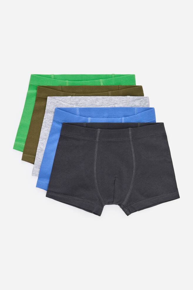 Boxer aus Jersey, 5er-Set - Mehrfarbig/Schwarz/Grau/Blau - 1