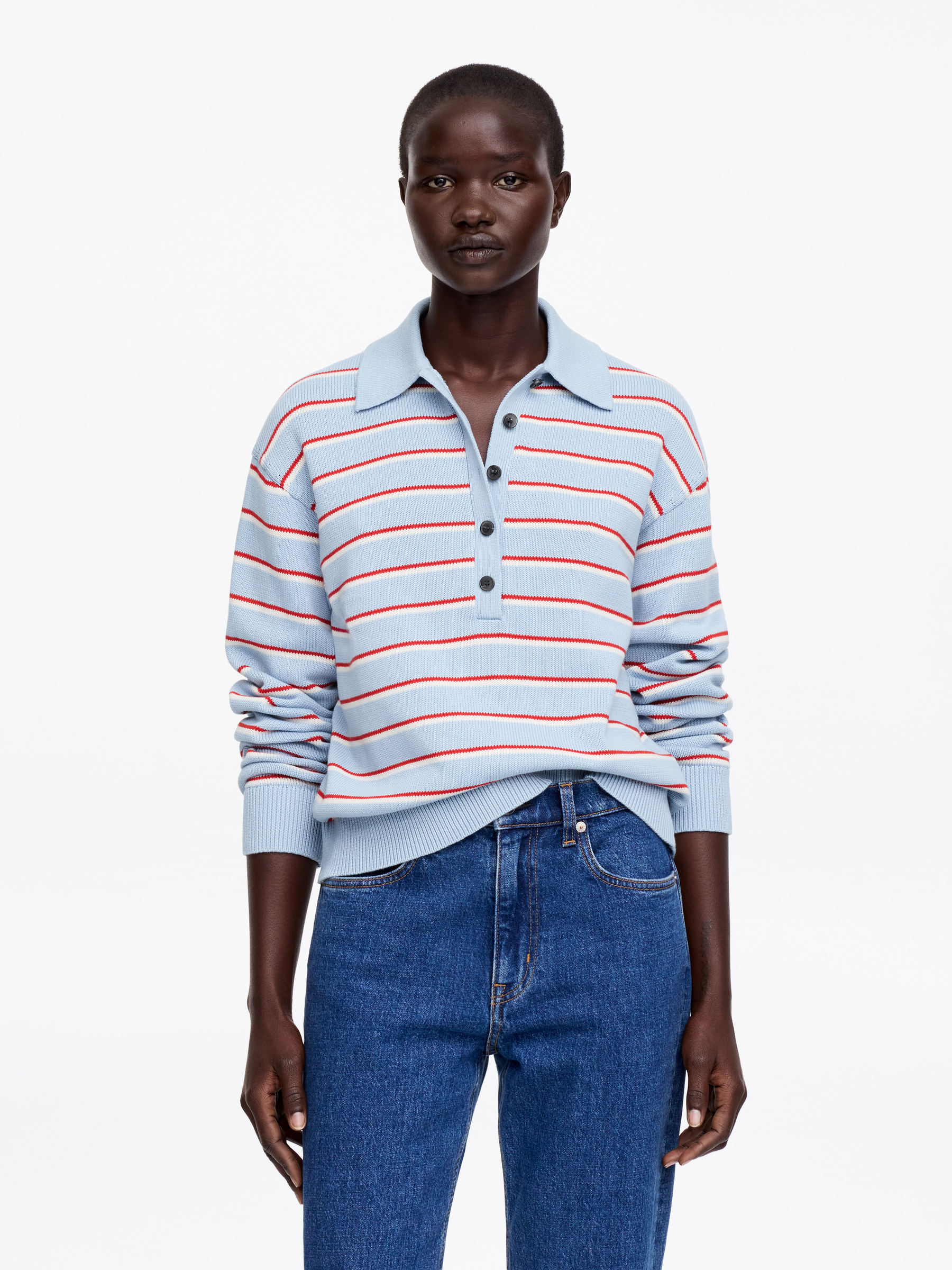 Polo en maille-#A7B7D2-18250