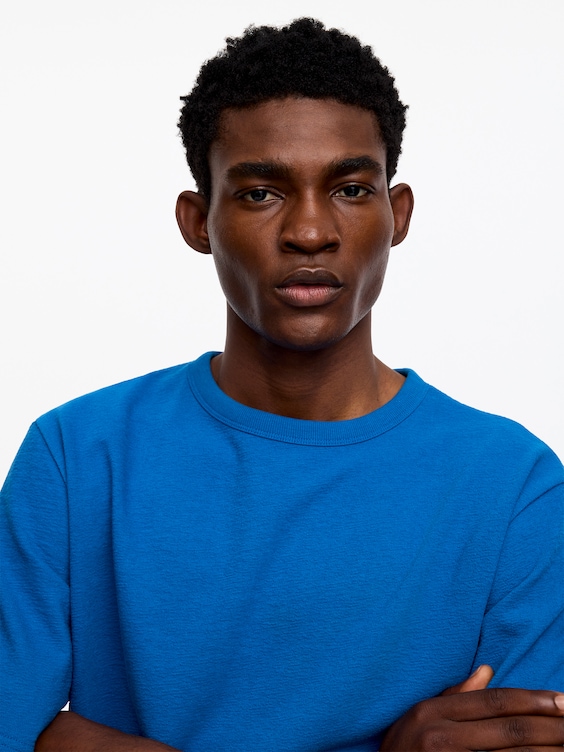 Luźny T-shirt z dzianiny bouclé