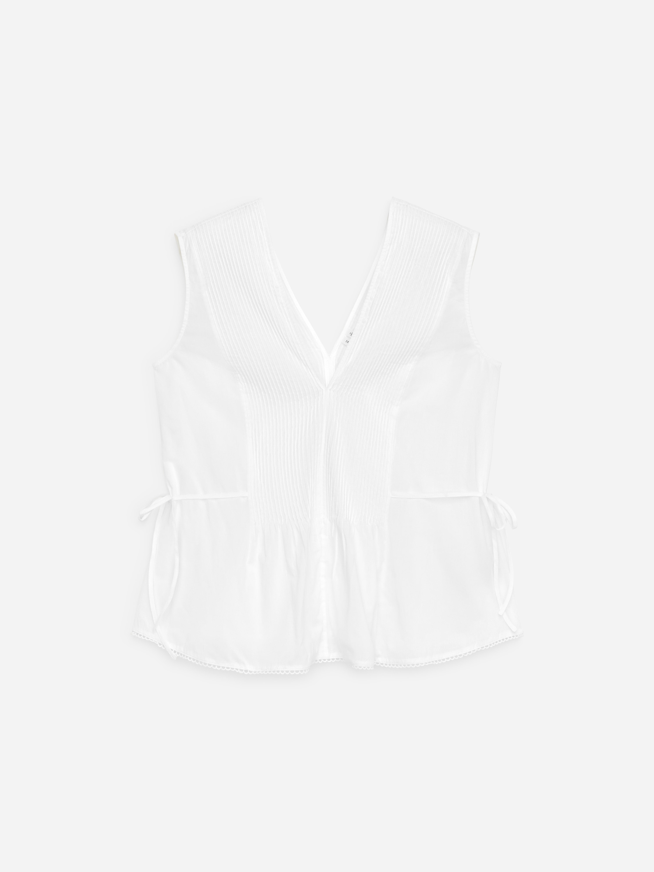 Top med biselæg - Hvid/Sort