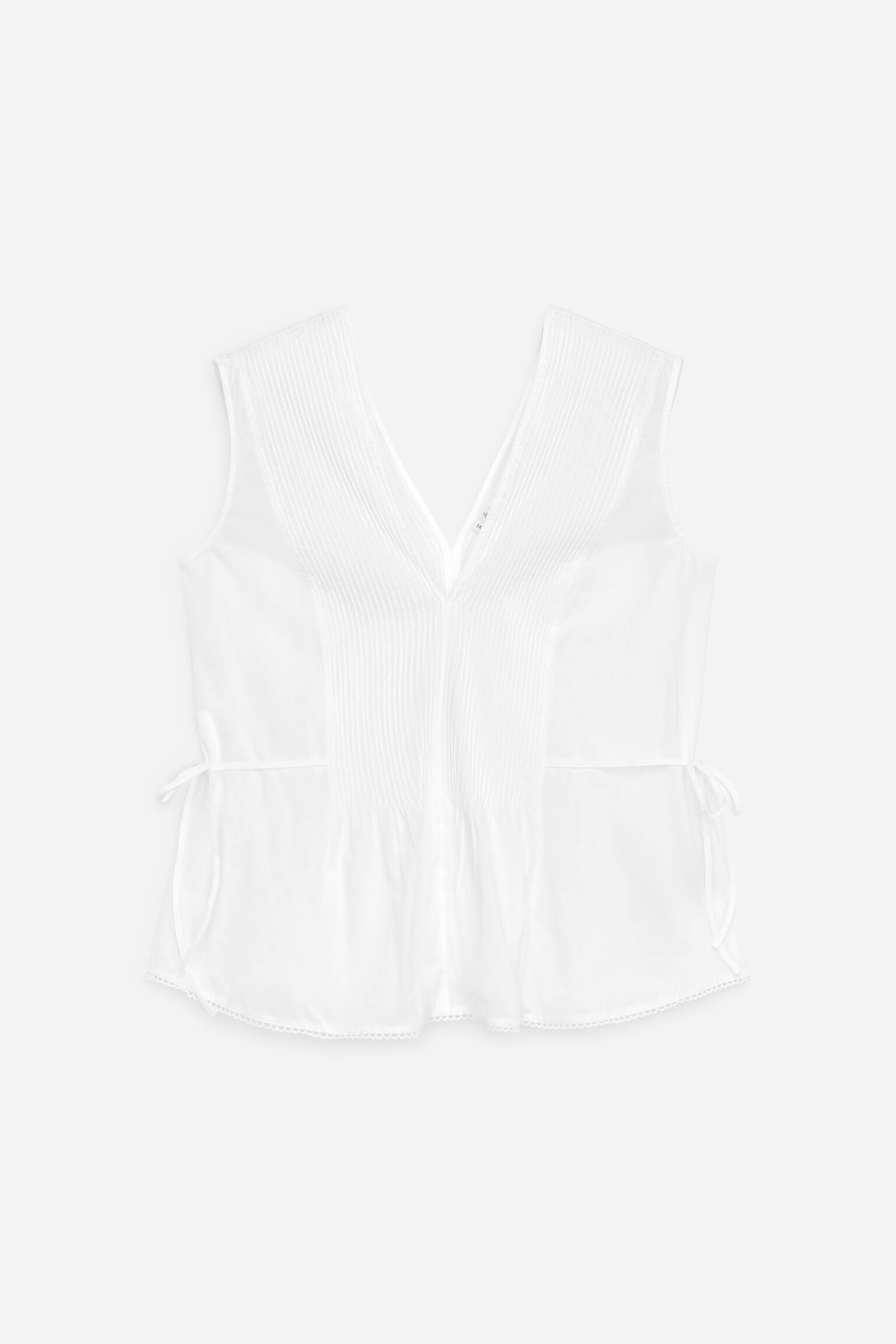 Top con nervature - Bianco/Nero - 2