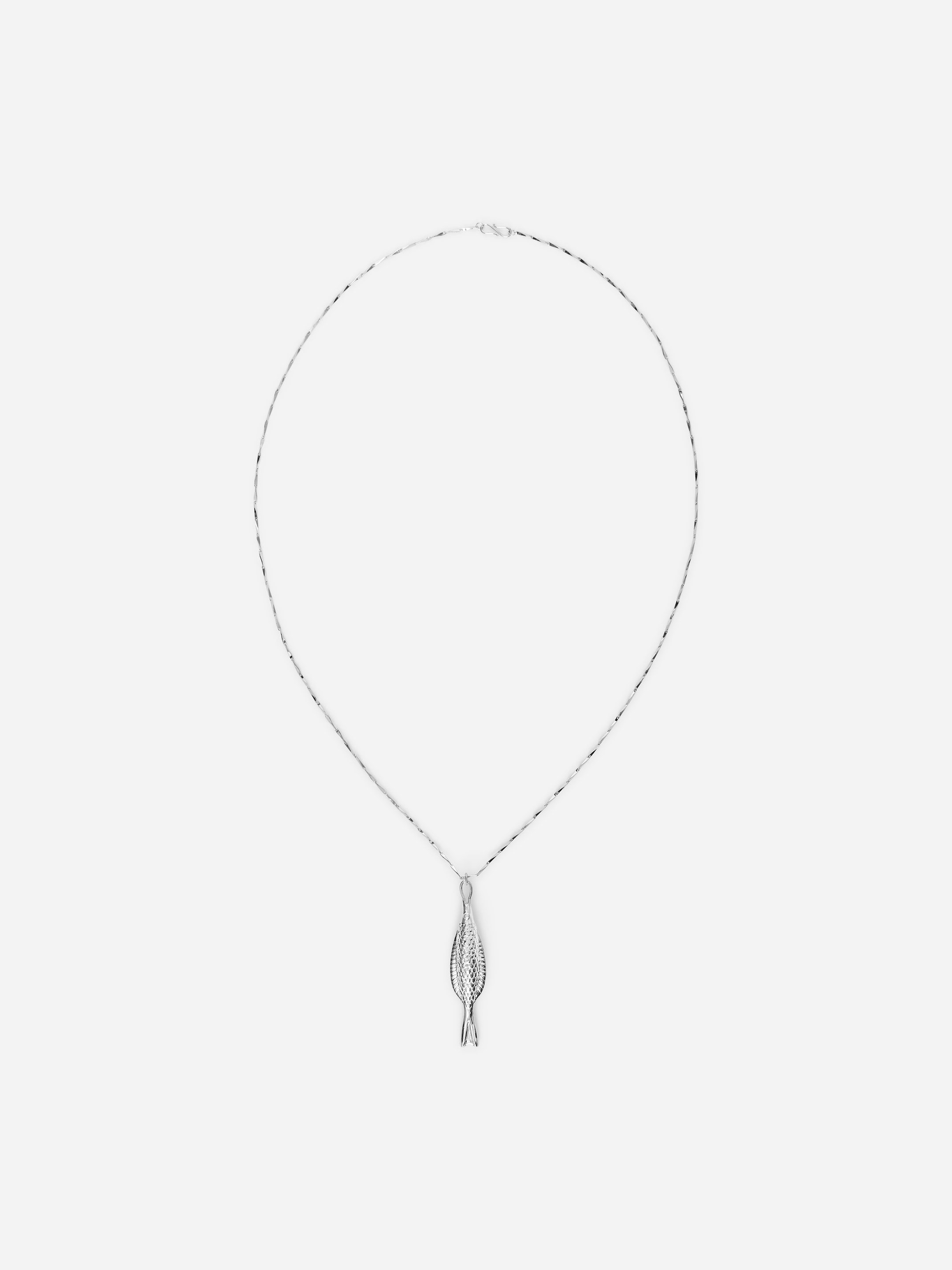 Fish-Pendant Necklace-#DFDEDE-18473