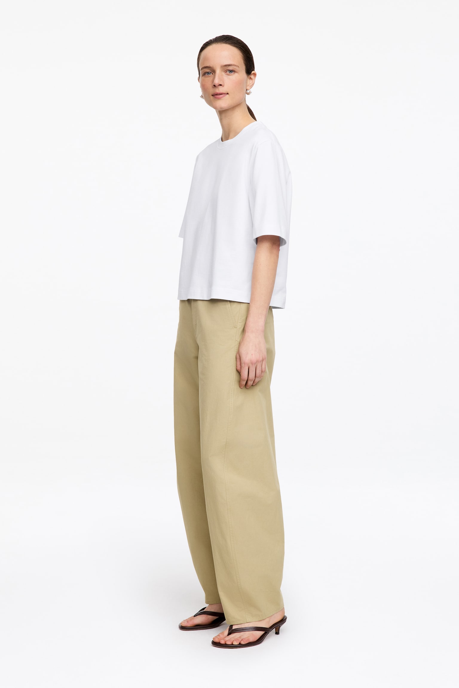 T-shirt coupe carrée ALBA - Blanc/Blanc/Marron/Noir - 5