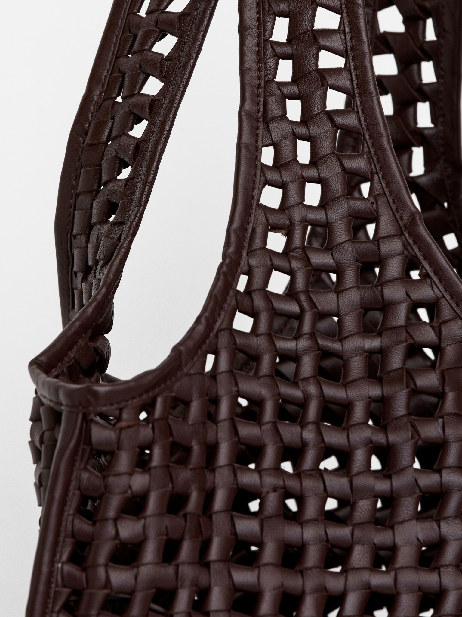 Kožená taška přes rameno - Dark Brown - 5