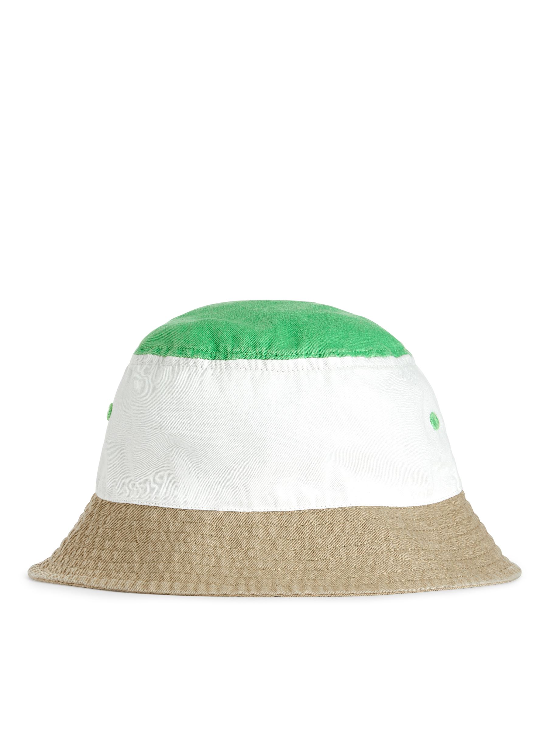 Colour-Blocked Bucket Hat-#75A95F-4638