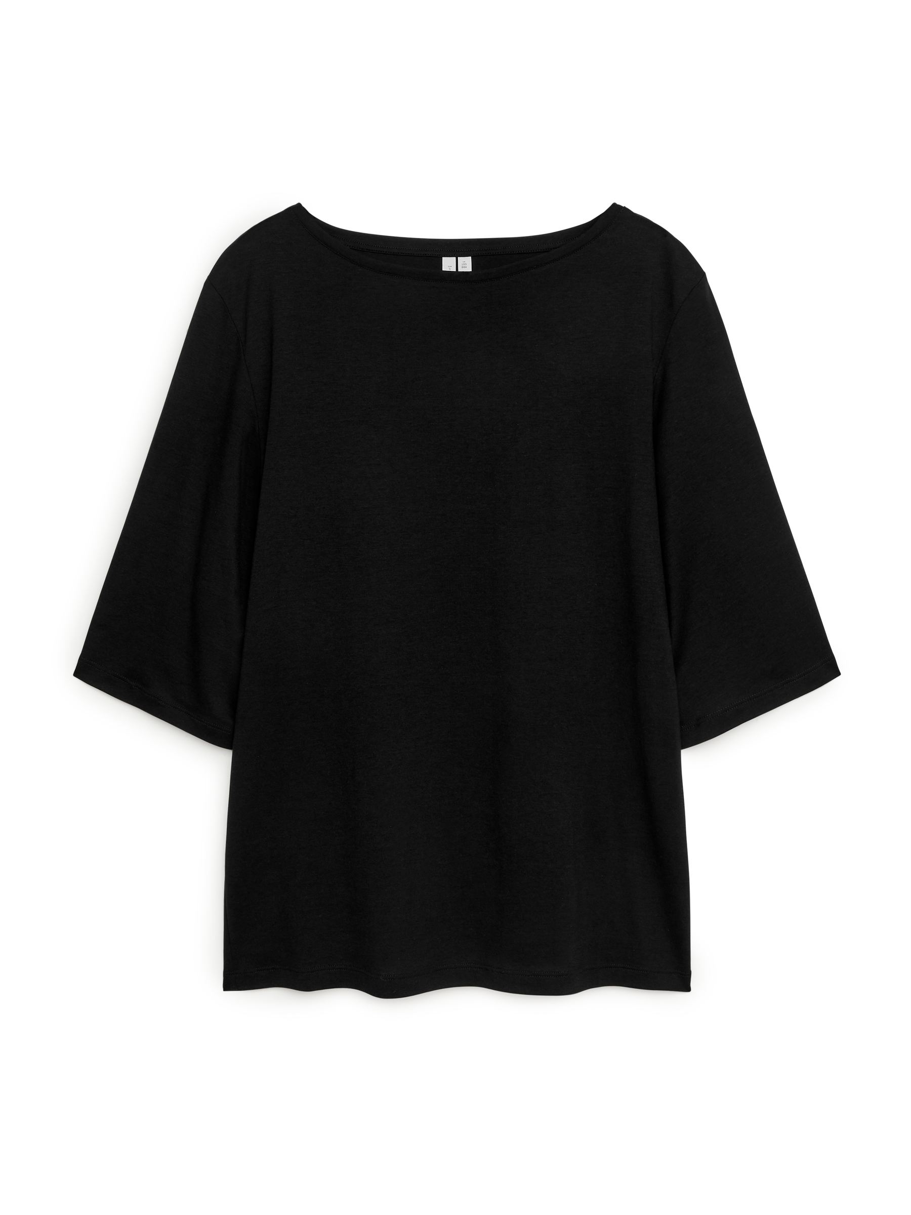 Boat Neck T-Shirt-Black-9892