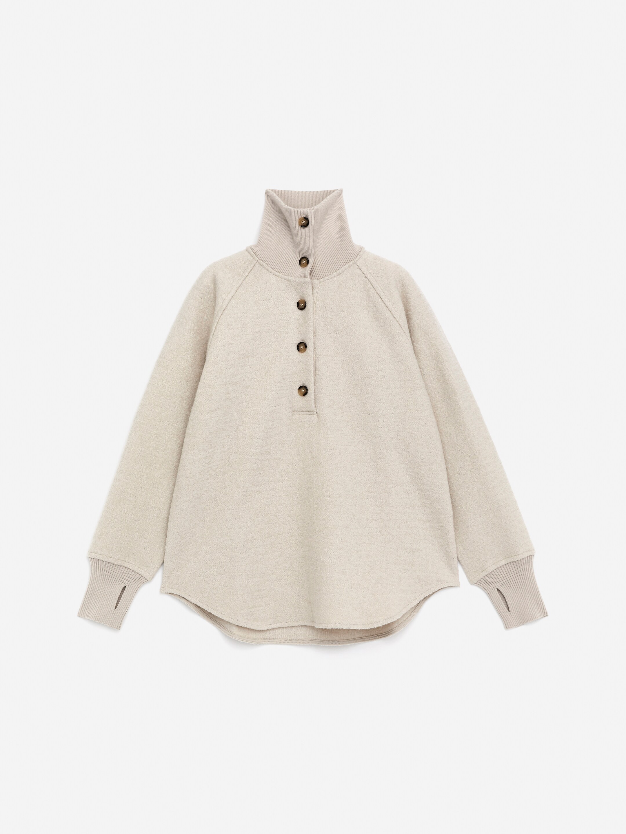 Grotere afbeelding bekijken: Trui van gekookte wol en katoen - Gebroken wit - DAMES | H&M BE 6