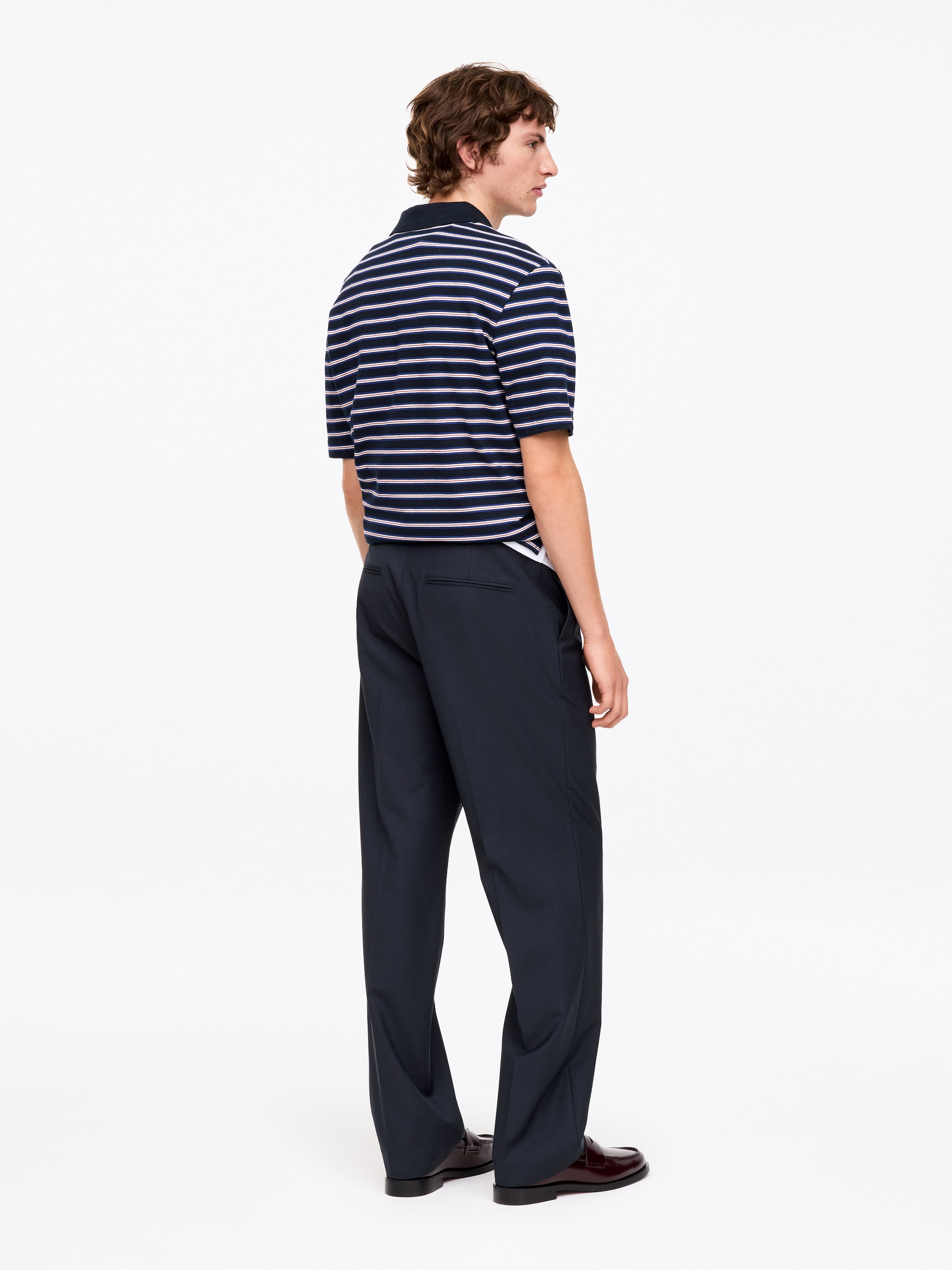 Regular Lightweight Wool Trousers - Dark Blue - Regular fit - Men - StillMedia/Lookbook - 3